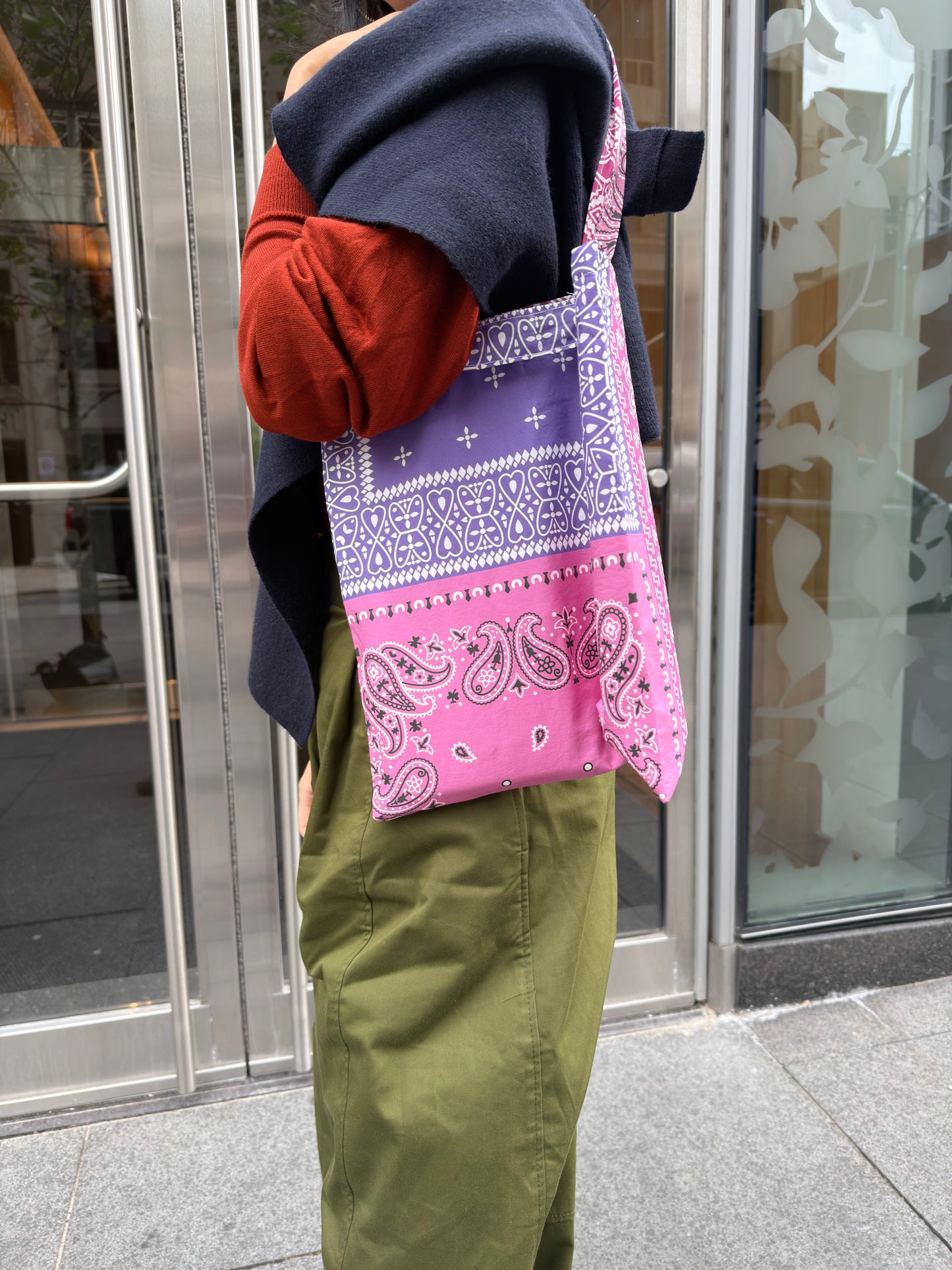 Vintage Bandana Patchwork Bag (red, purple, green)