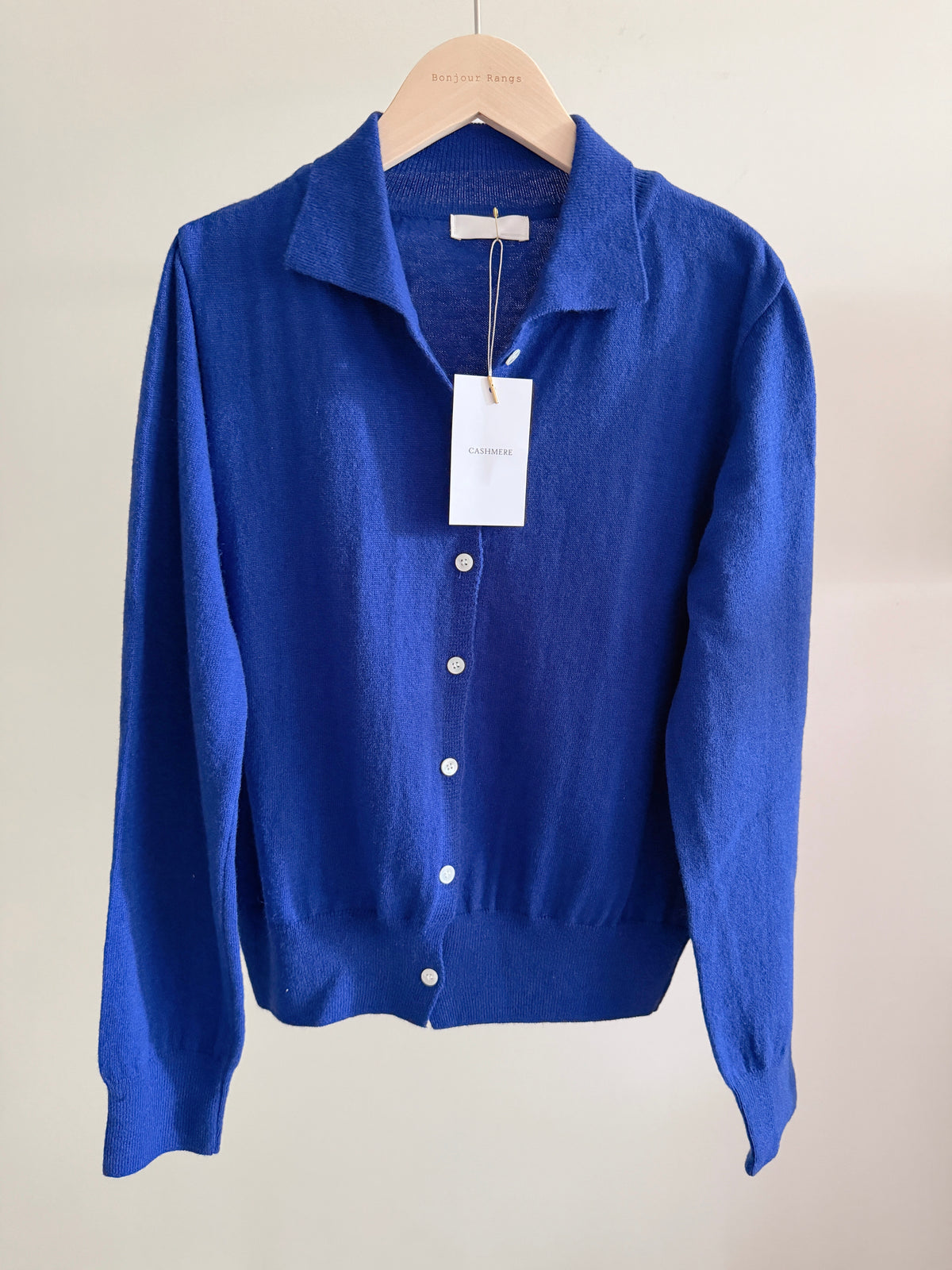 Cashmere Collar Knit Cardigan (Gray, Brown, Blue)