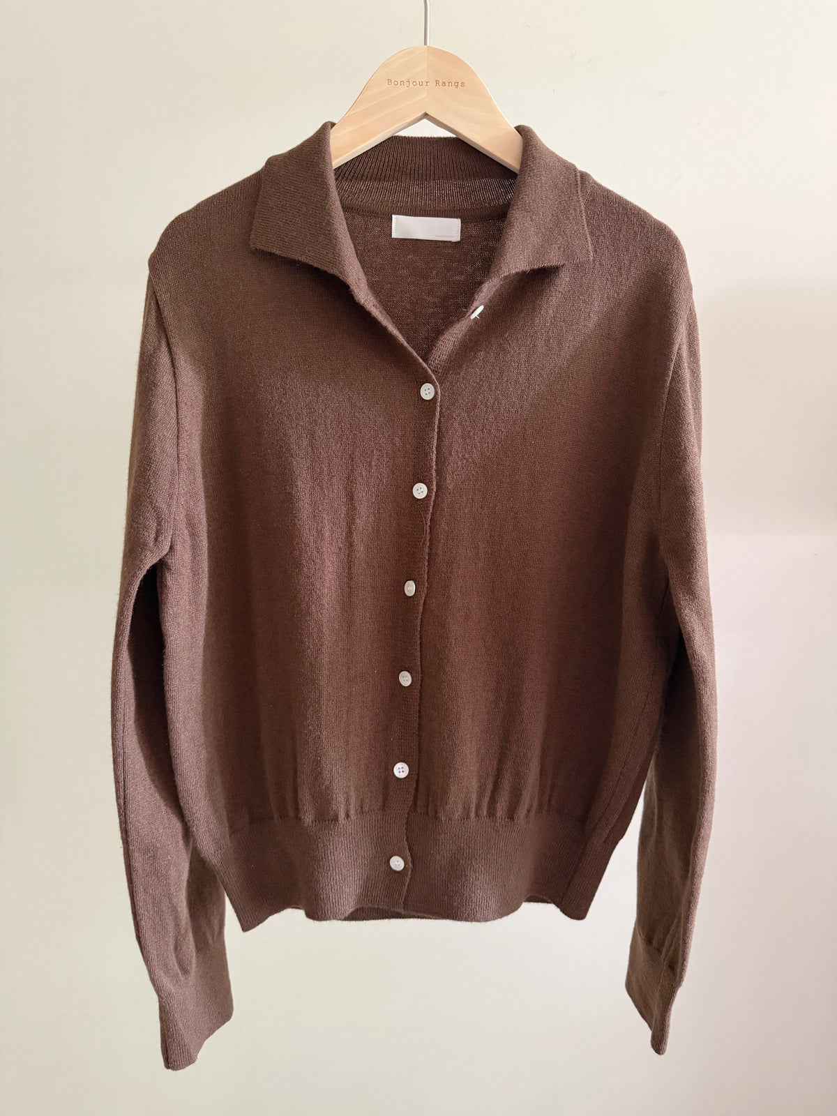 Cashmere Collar Knit Cardigan (Gray, Brown, Blue)