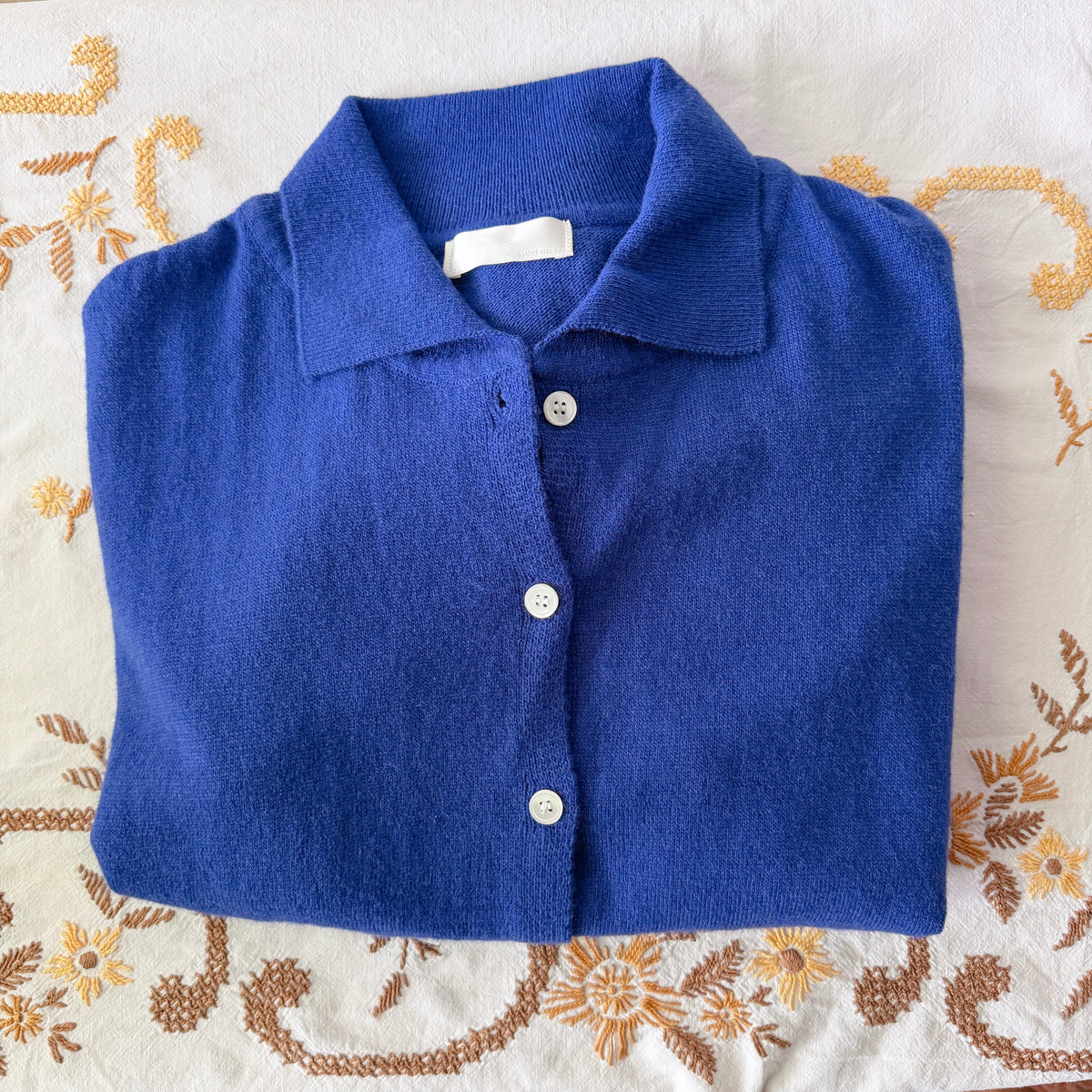Cashmere Collar Knit Cardigan (Gray, Brown, Blue)