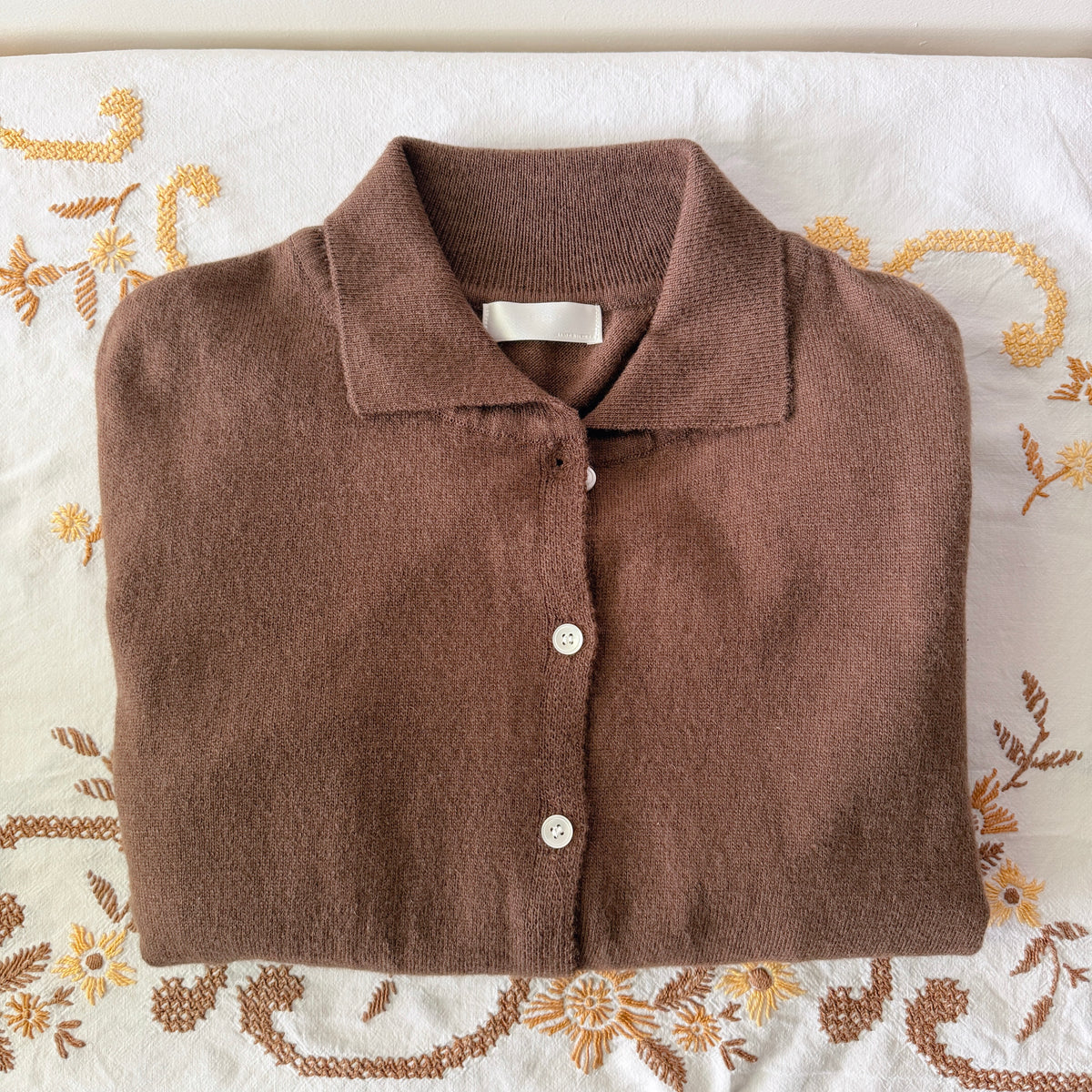 Cashmere Collar Knit Cardigan (Gray, Brown, Blue)