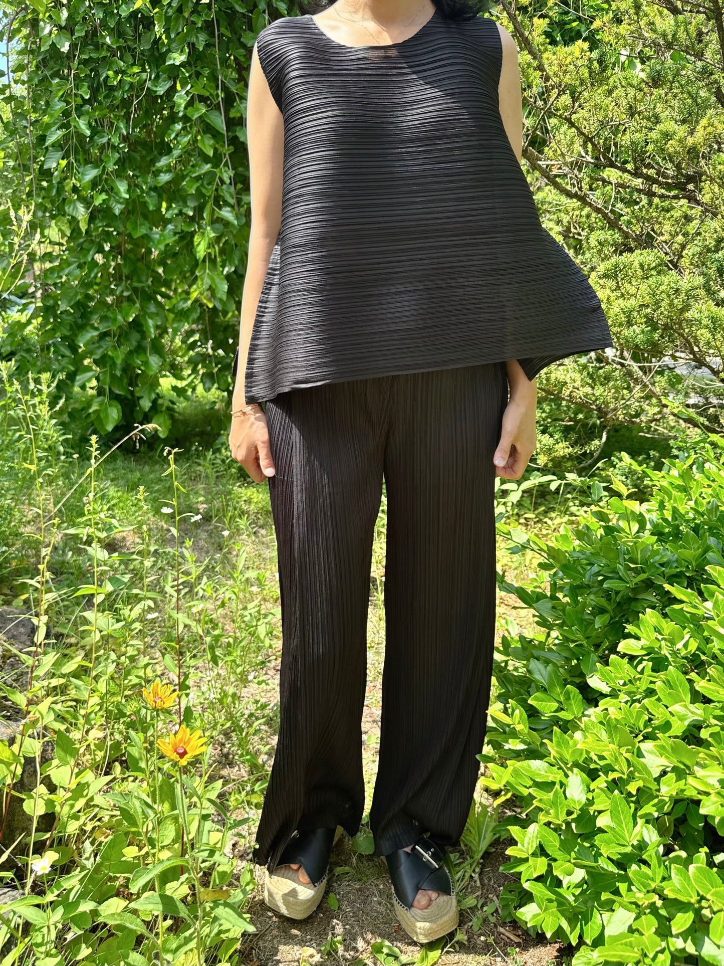 PLEATS STRAIGHT WIDE PANTS ( ivory, gray, black)