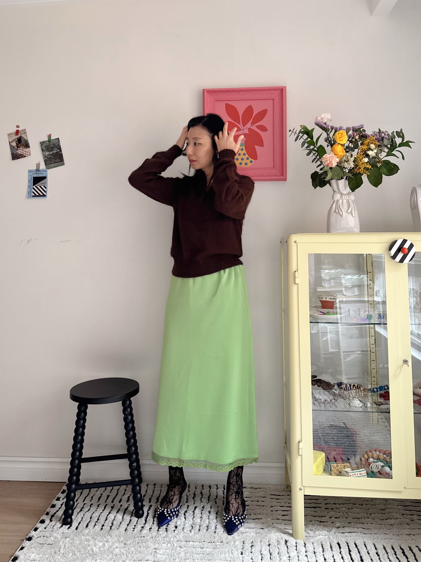 lace banding skirts (Green, Black)