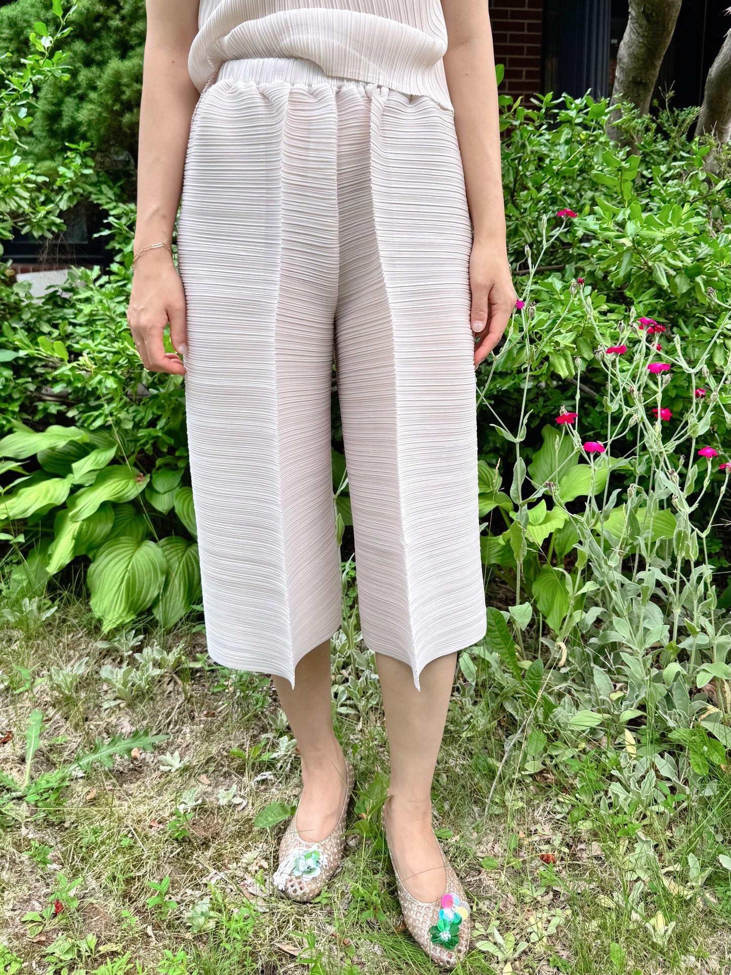 Pleated Wide Cropped Pants (ivory, beige, black)