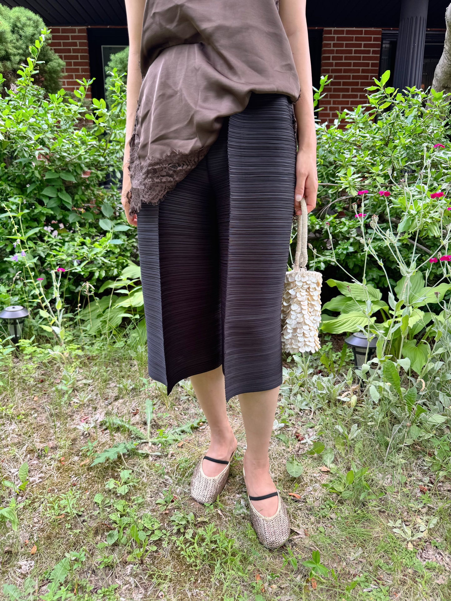 Pleated Wide Cropped Pants (ivory, beige, black)