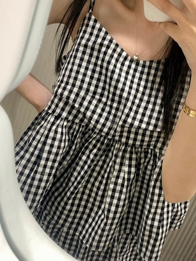 Gingham Frill Pajama Set