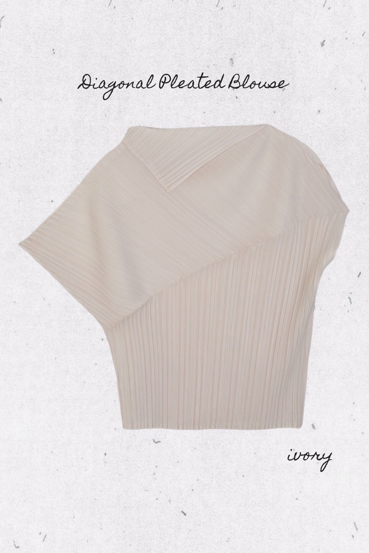 Modern Asymmetry Pleated Top (ivory, black)