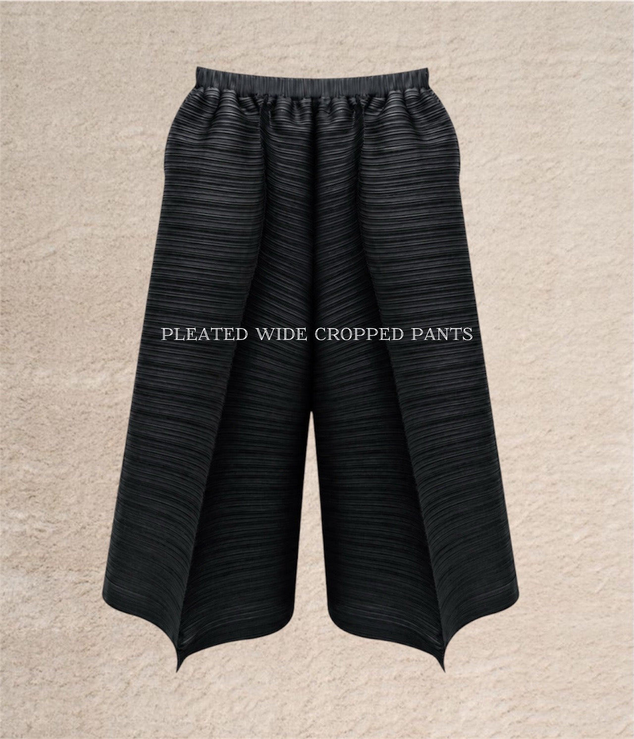 Pleated Wide Cropped Pants (ivory, beige, black)