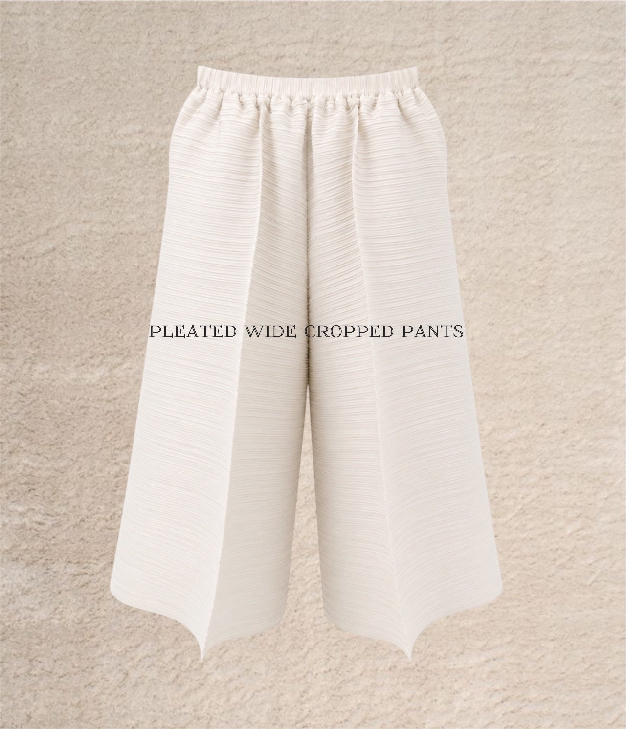 Pleated Wide Cropped Pants (ivory, beige, black)