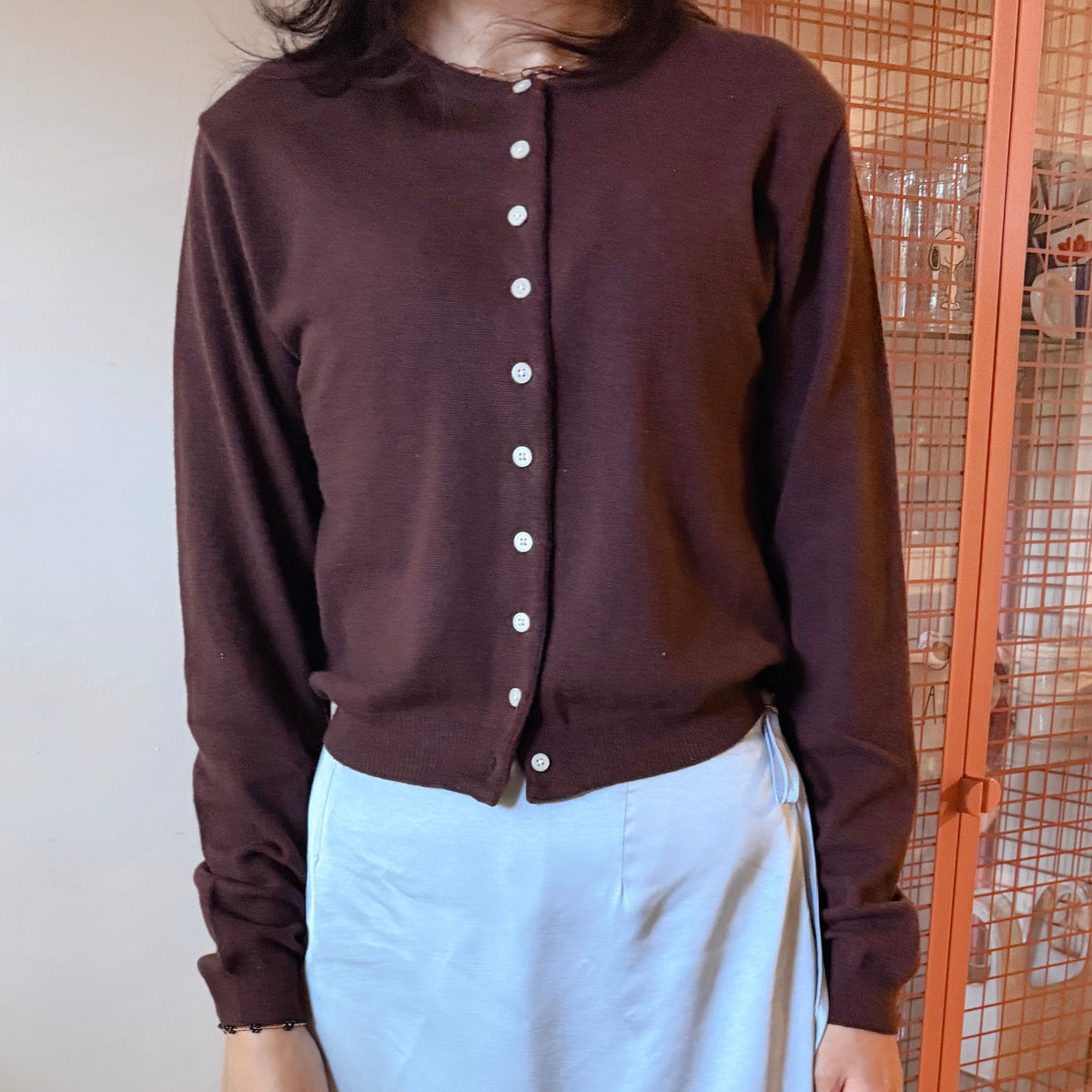 SOFT CASHMERE TOUCH CARDIGAN (Navy, Gray, Brown, Pink)