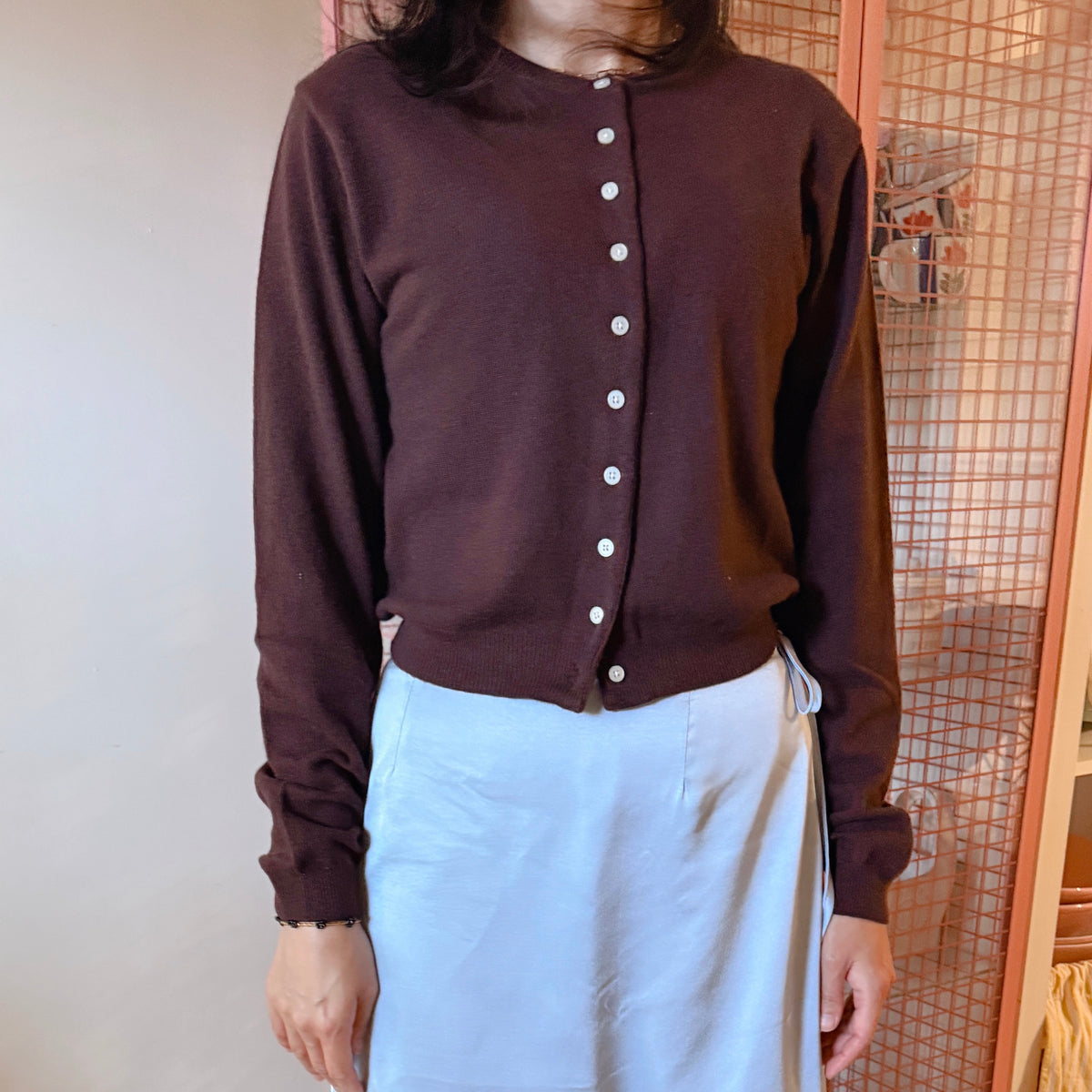 SOFT CASHMERE TOUCH CARDIGAN (Navy, Gray, Brown, Pink)