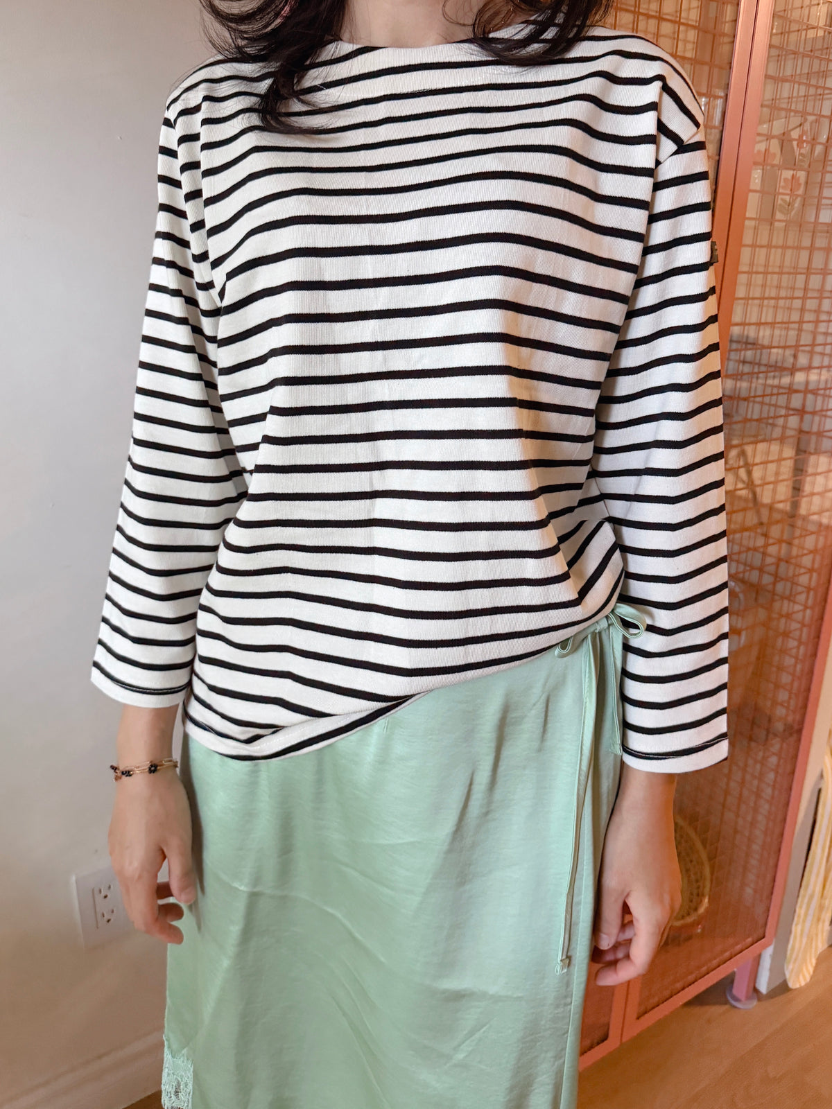 FRENCH STRIPE TOP (burgundy, navy)