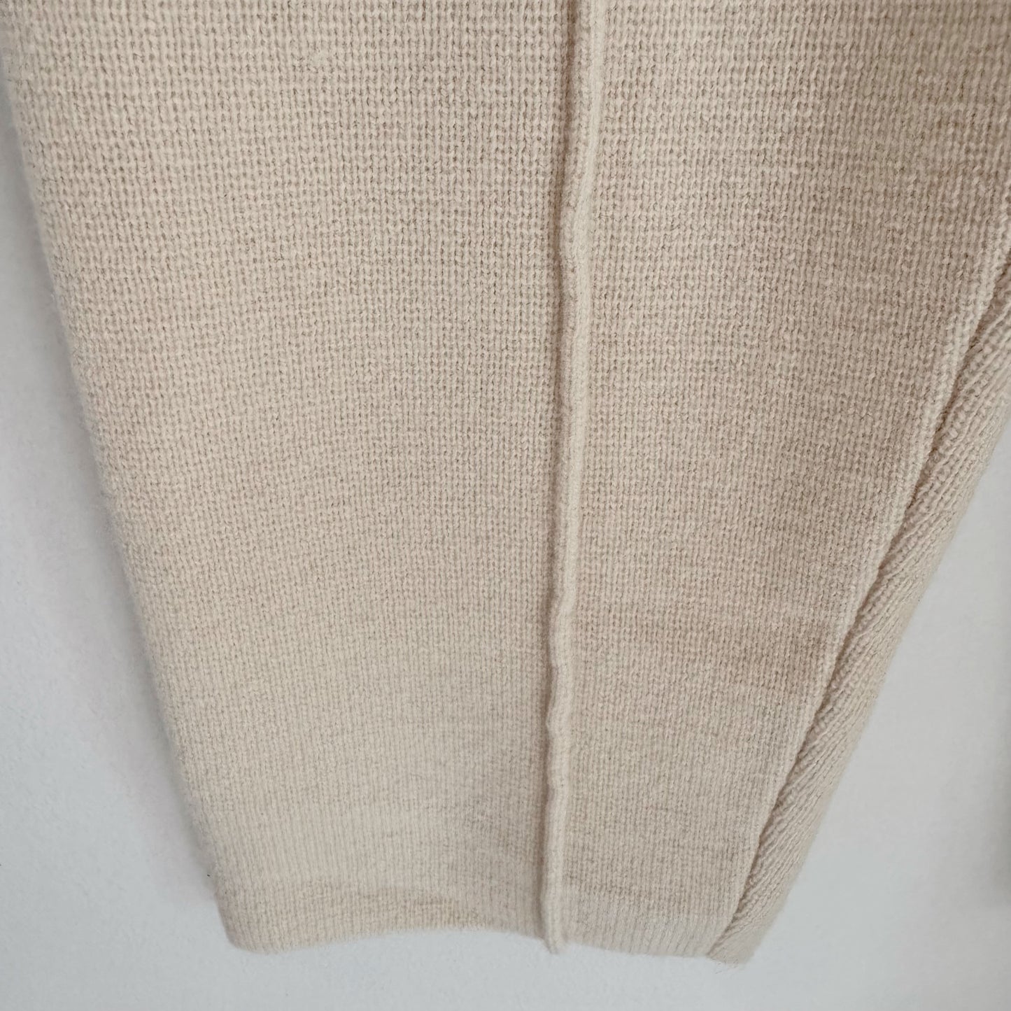 Wool Knit Baggy Pants (cream, brown)