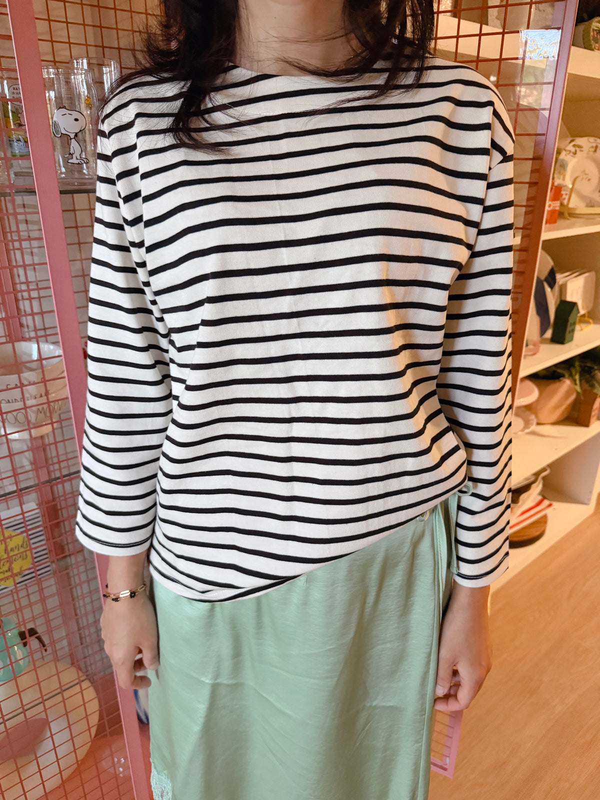 FRENCH STRIPE TOP (burgundy, navy)