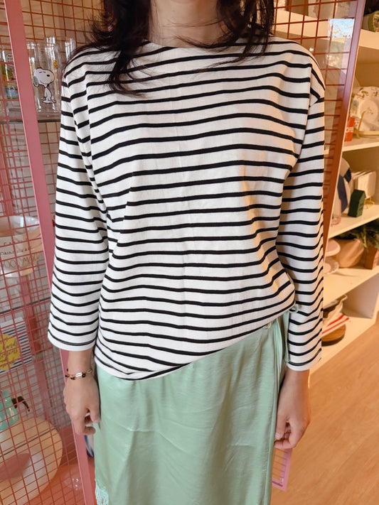 FRENCH STRIPE TOP (burgundy, navy)