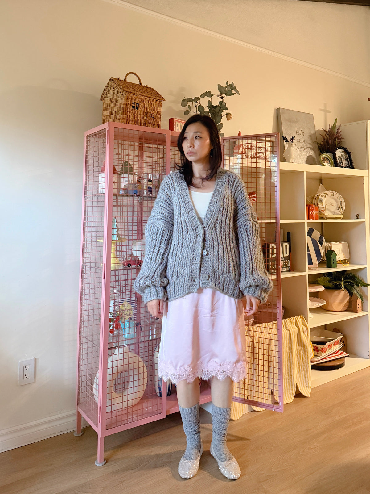 LACE SATIN WRAP SKIRT (blue,green,pink)