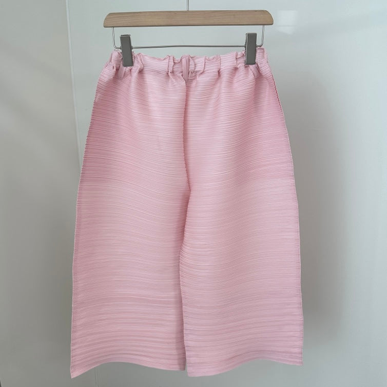 Pleats knee length pants (pink,black,ivory,mocha)