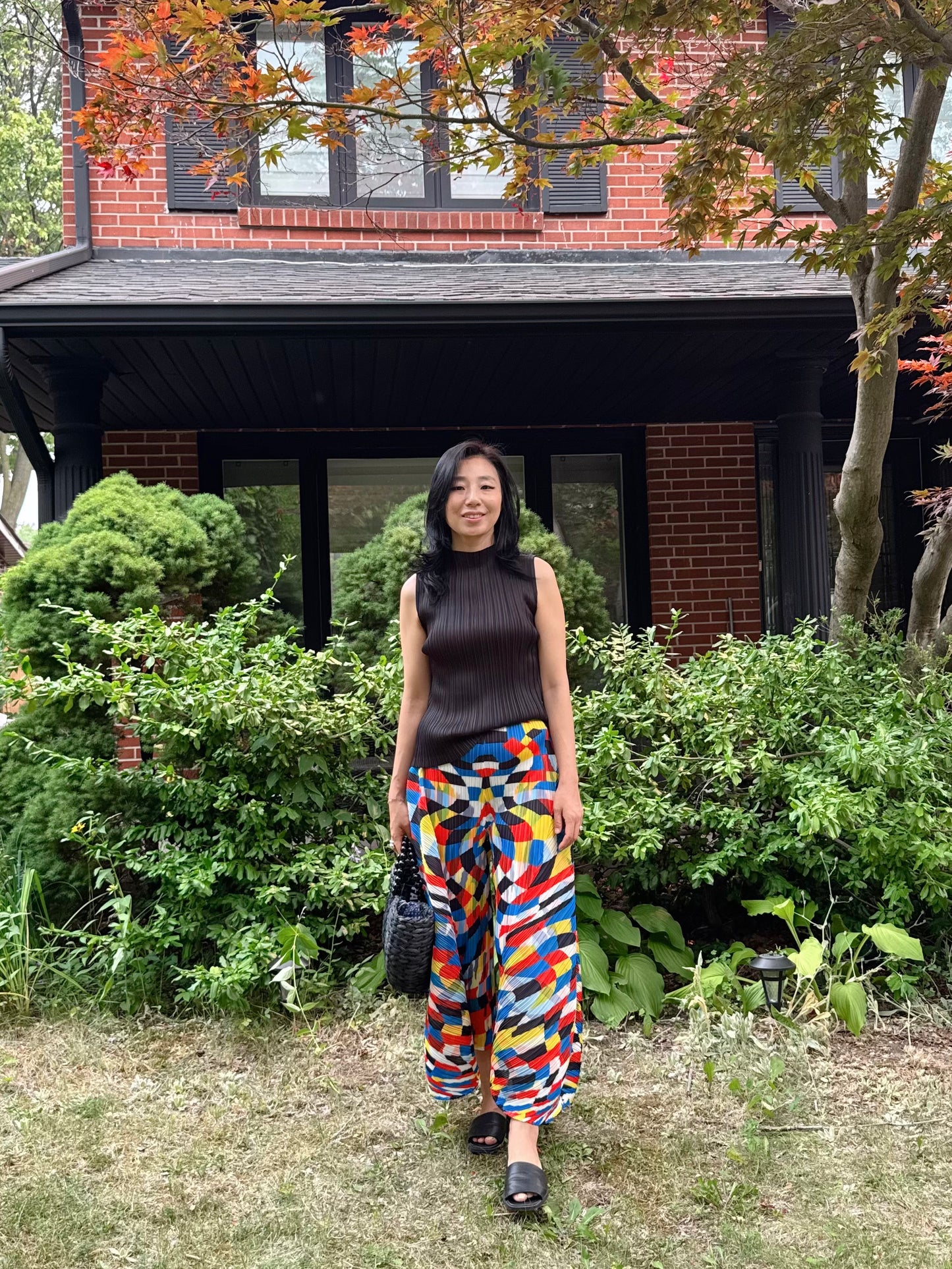 Abstract Pleated Balloon Pants