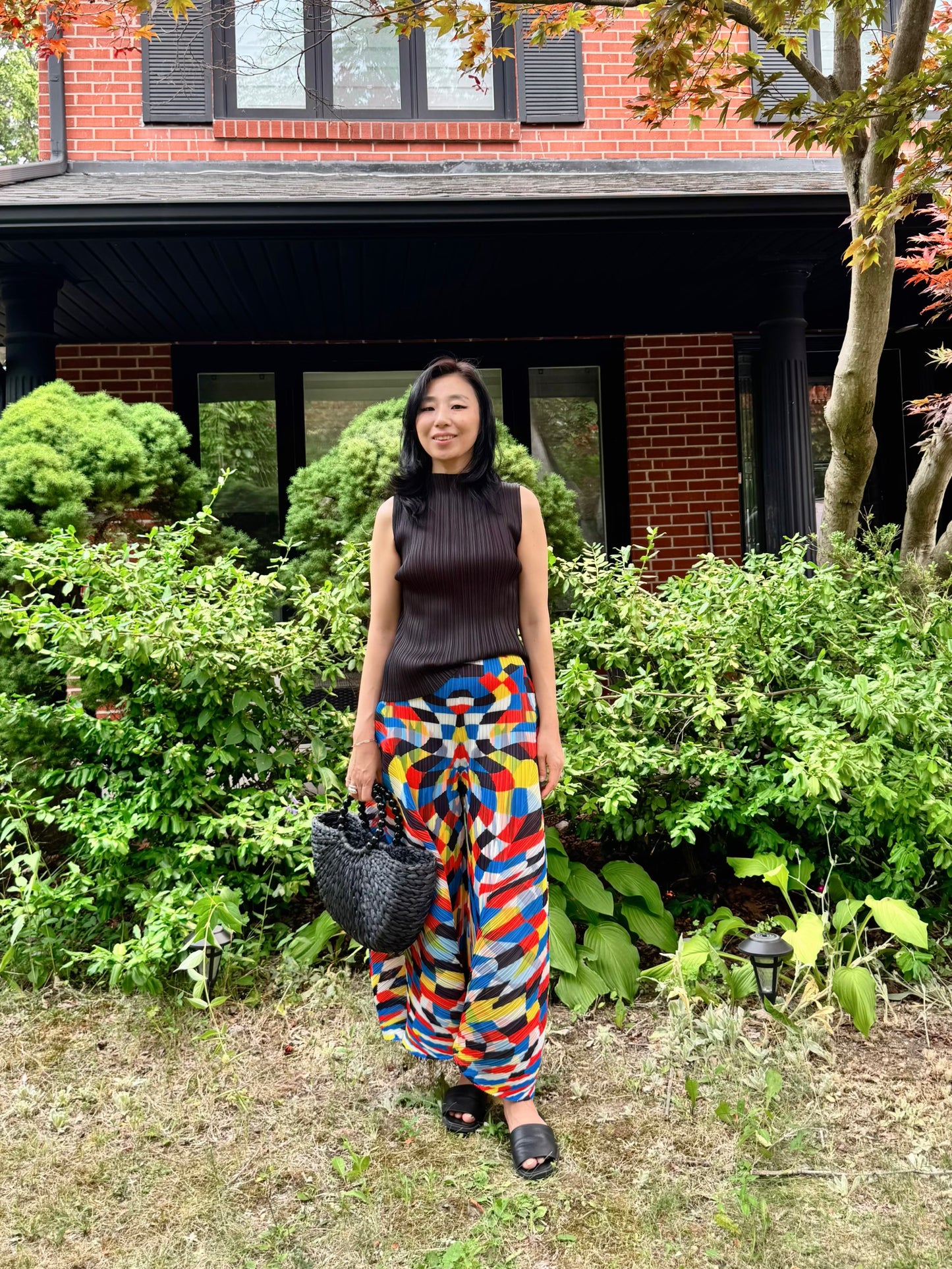 Abstract Pleated Balloon Pants