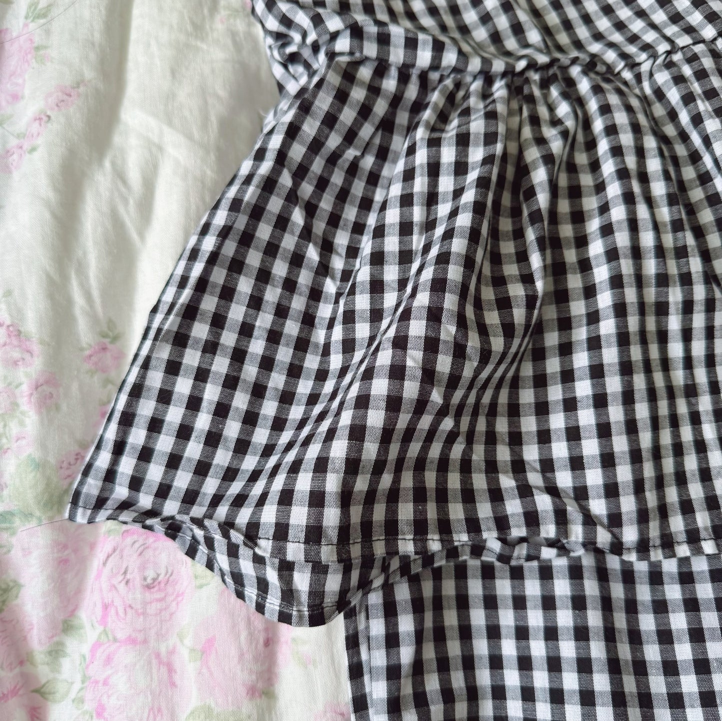 Gingham Frill Pajama Set
