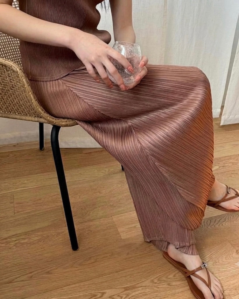 Glow Pleated Balloon Pants(brick, ivory, black)