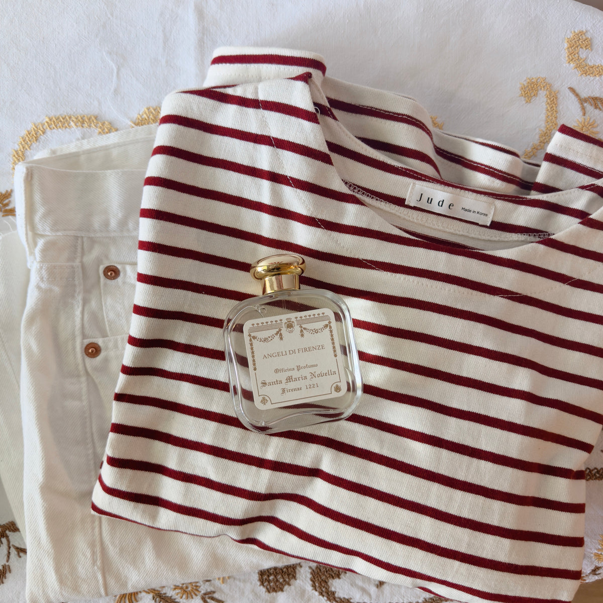 FRENCH STRIPE TOP (burgundy, navy)