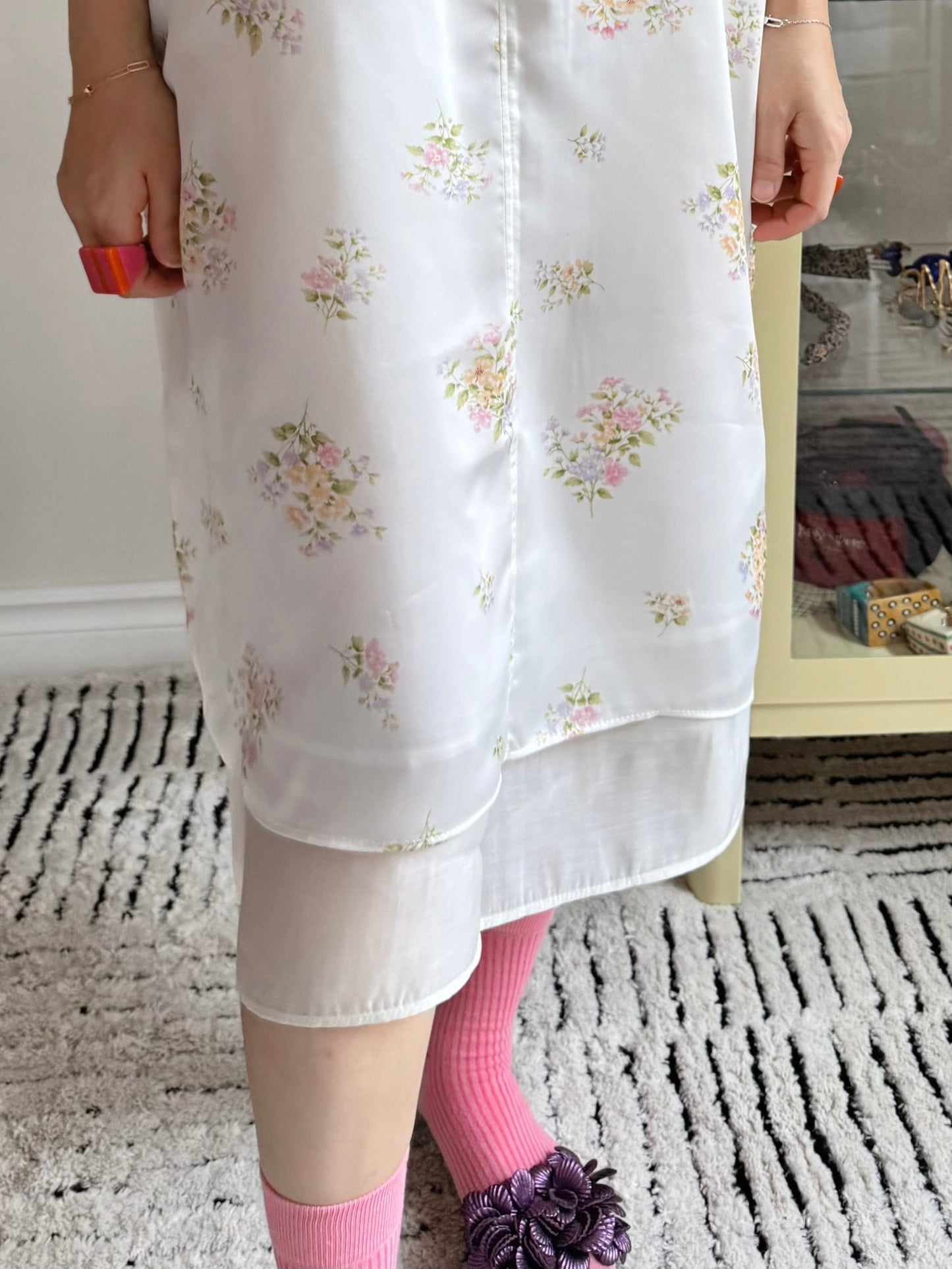 Floral satin midi dress