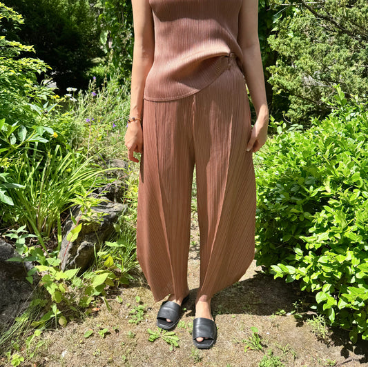 Glow Pleated Balloon Pants(brick, ivory, black)
