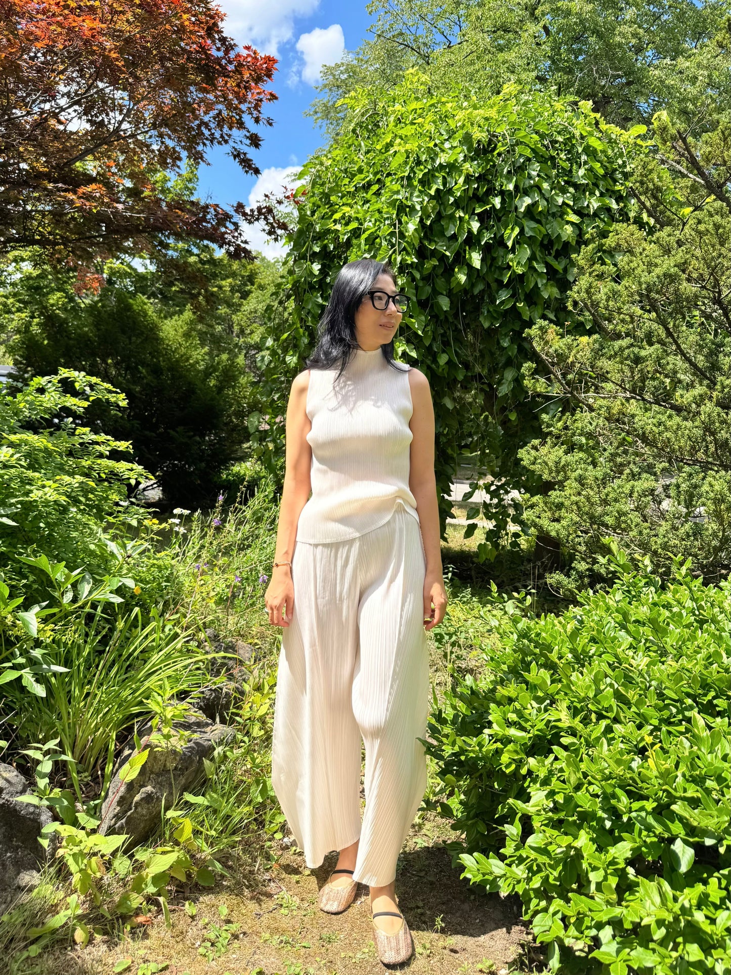 Glow Pleated Balloon Pants(brick, ivory, black)