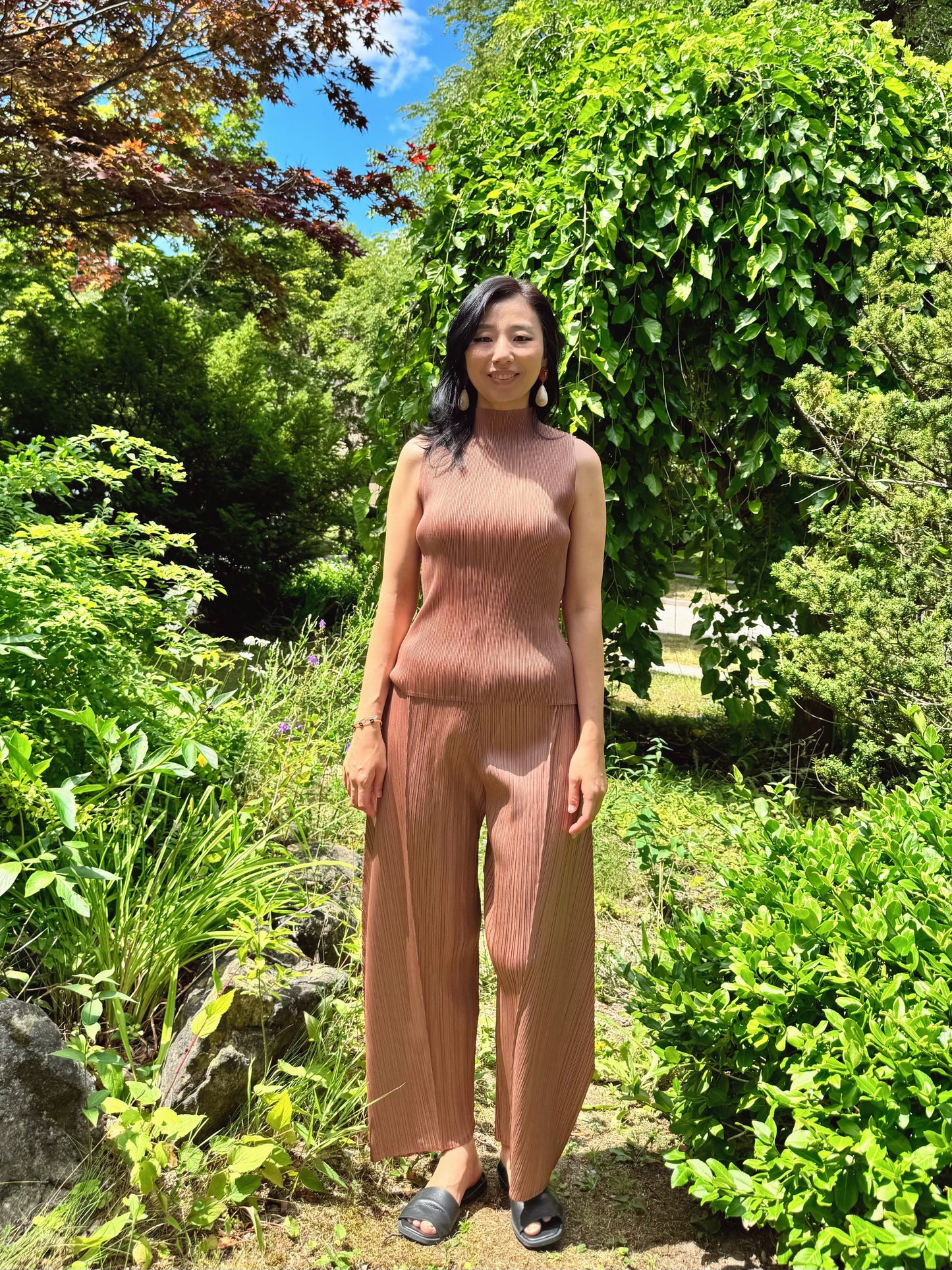 Glow Pleated Balloon Pants(brick, ivory, black)