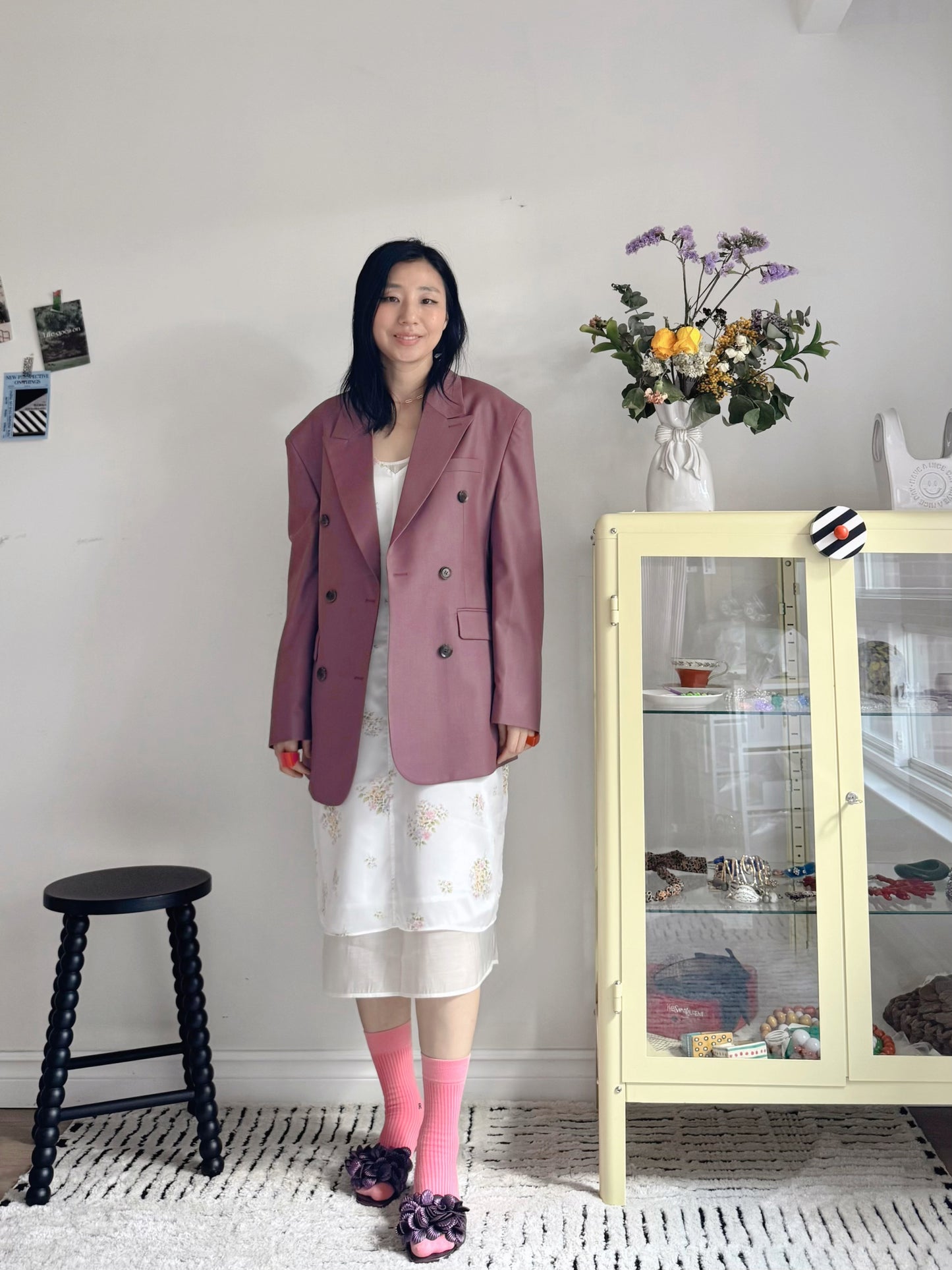 Floral satin midi dress