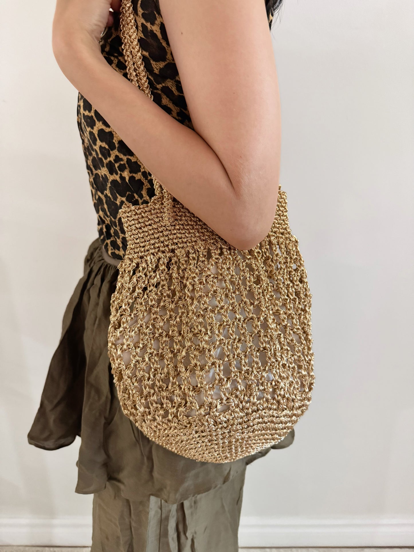 Lumi Crochet Net Bag(Gold, Silver )