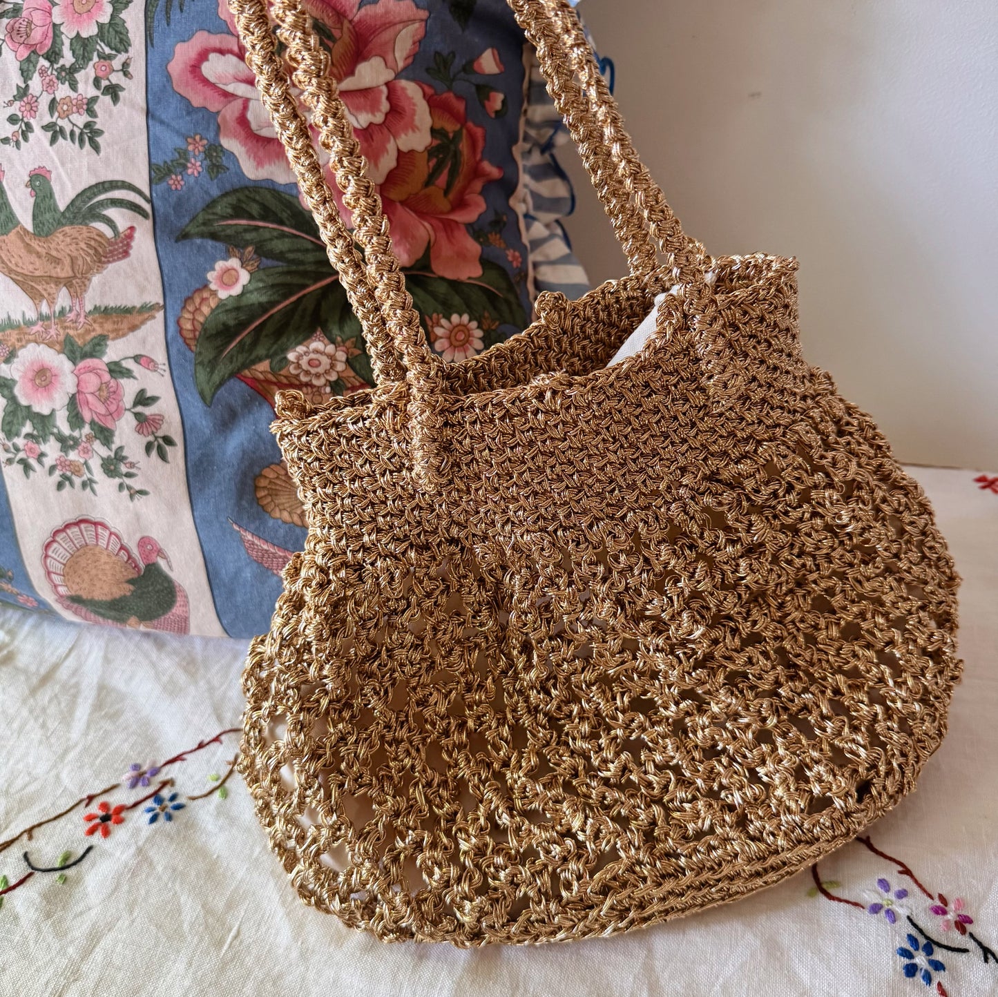 Lumi Crochet Net Bag(Gold, Silver )