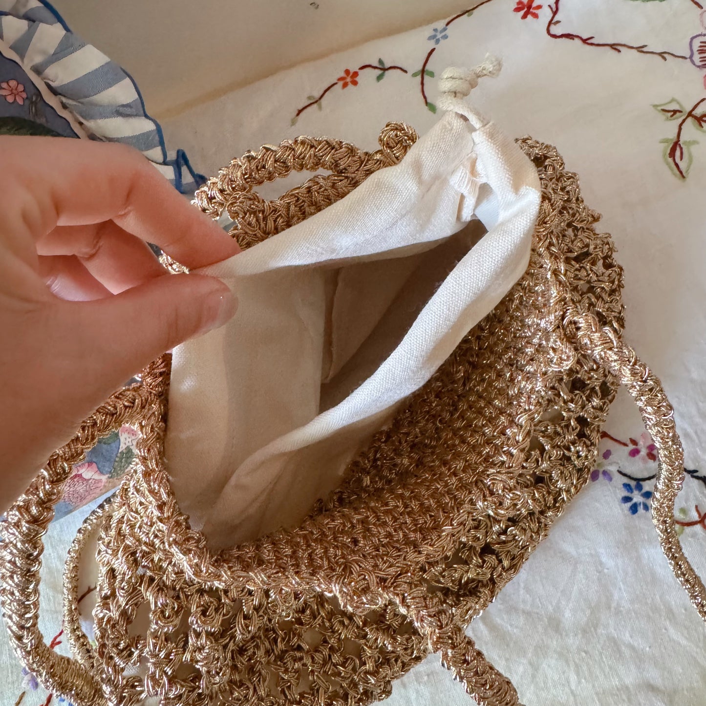 Lumi Crochet Net Bag(Gold, Silver )
