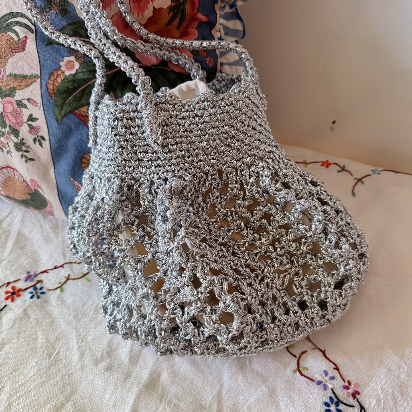 Lumi Crochet Net Bag(Gold, Silver )