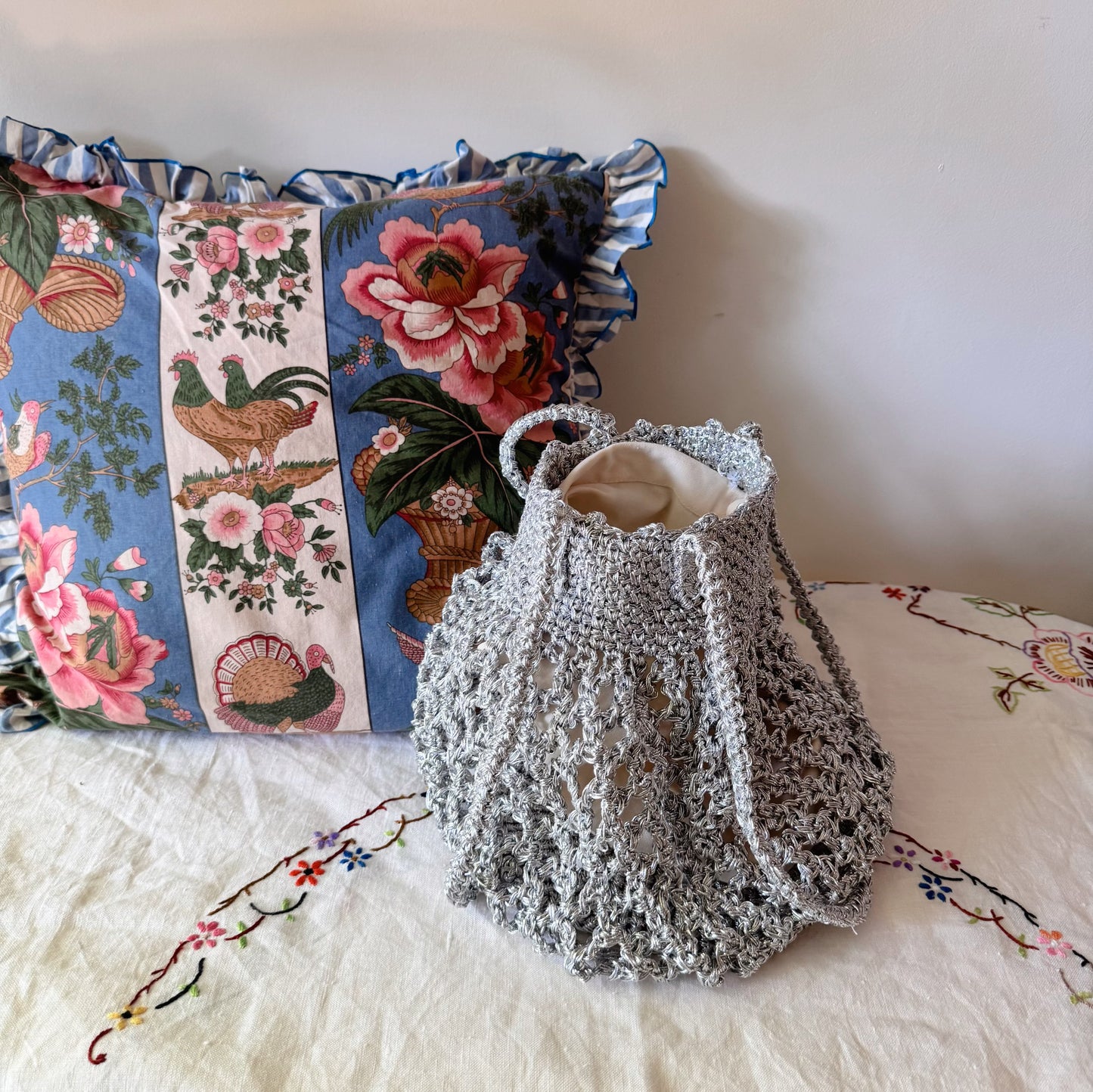 Lumi Crochet Net Bag(Gold, Silver )