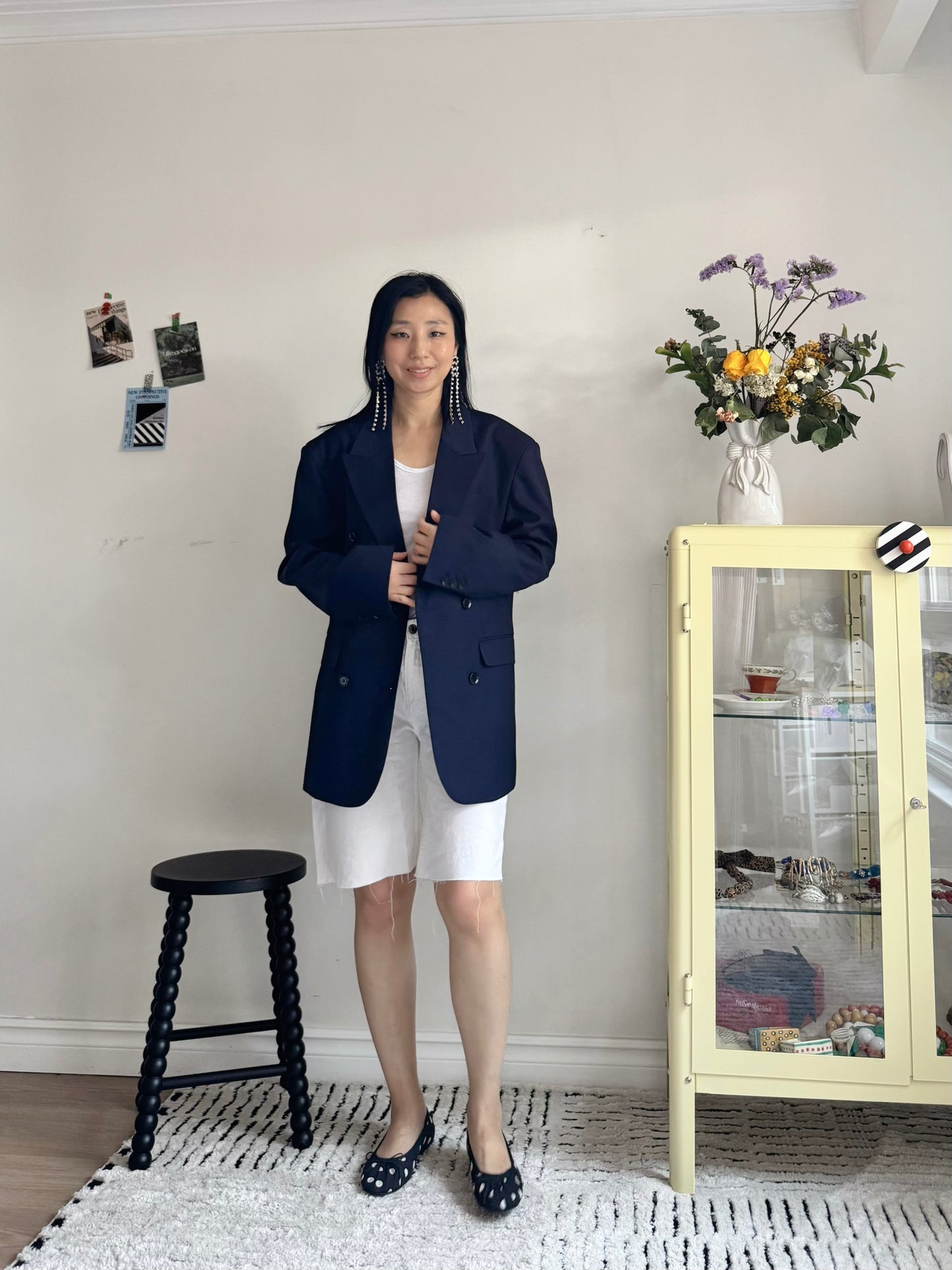oversized double breasted blazer (pink,khaki,navy)
