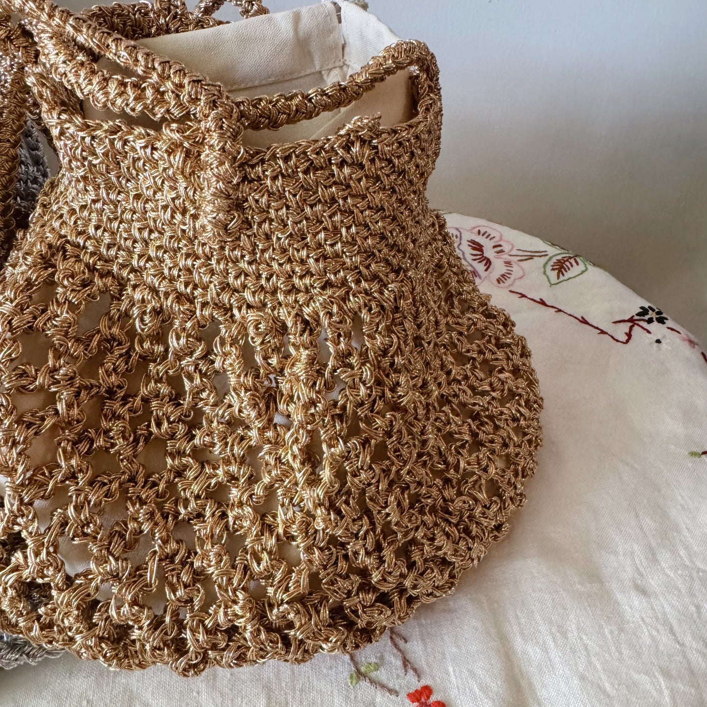 Lumi Crochet Net Bag(Gold, Silver )