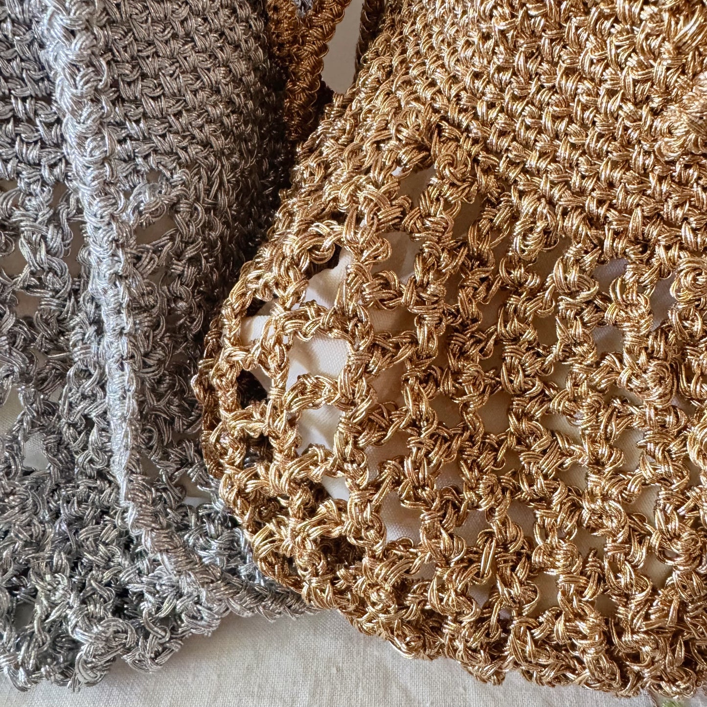 Lumi Crochet Net Bag(Gold, Silver )