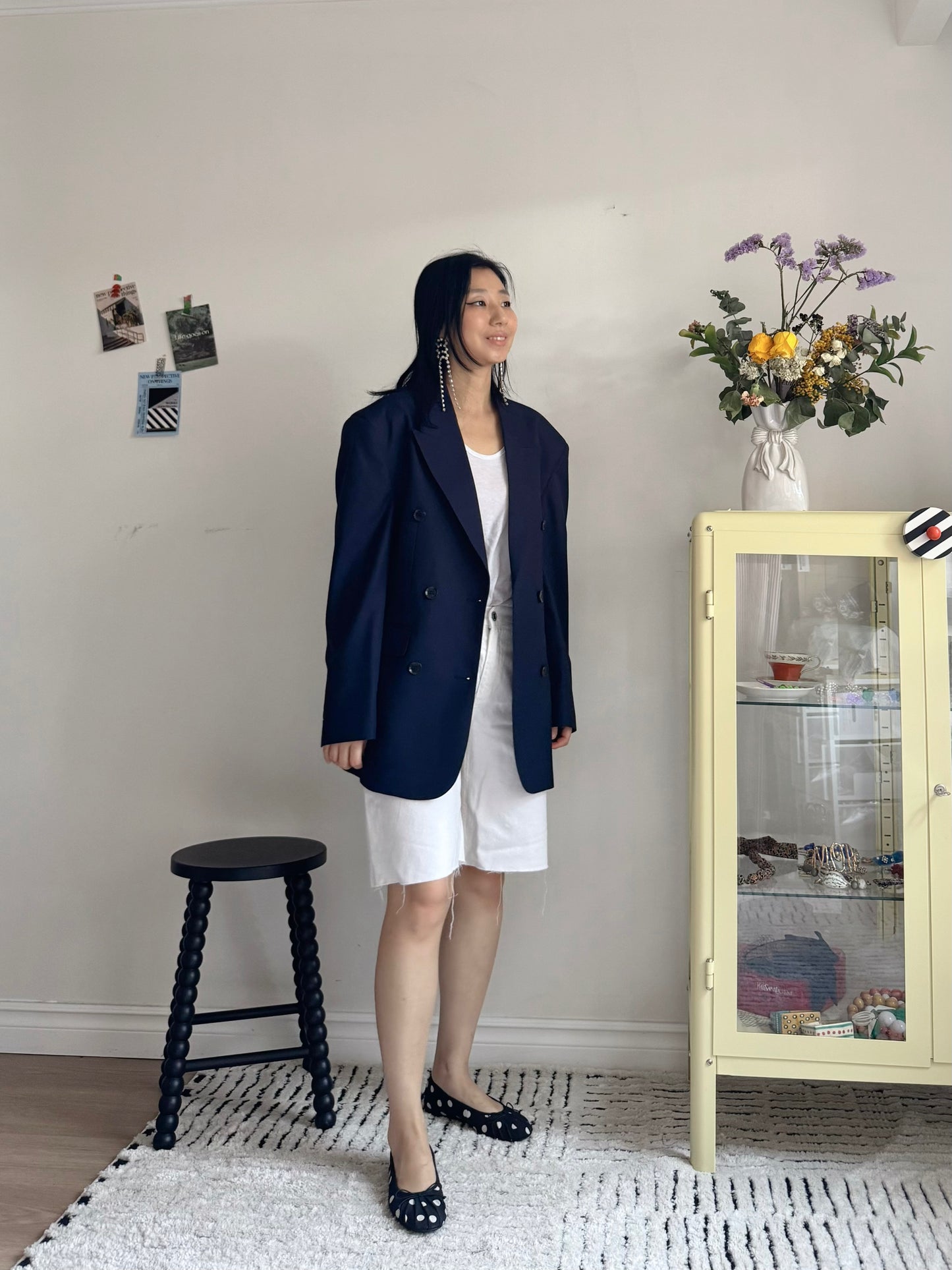 oversized double breasted blazer (pink,khaki,navy)