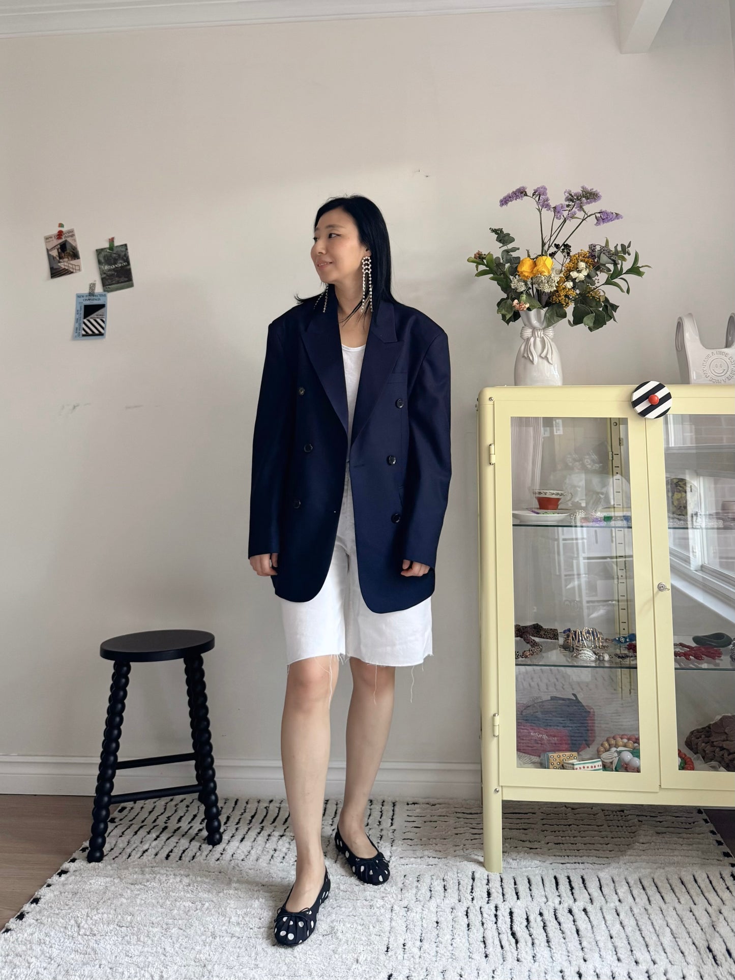 oversized double breasted blazer (pink,khaki,navy)