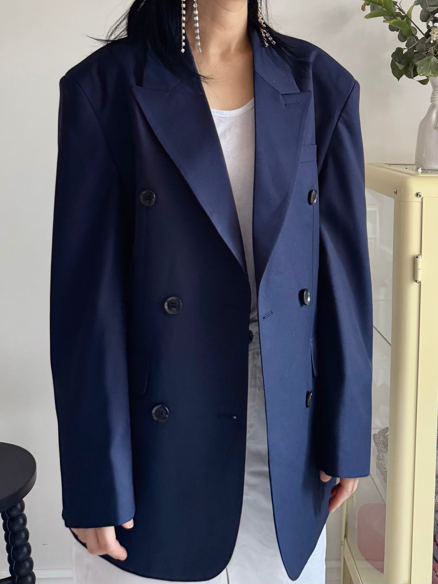 oversized double breasted blazer (pink,khaki,navy)