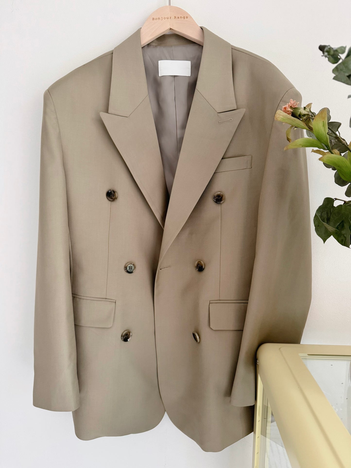 oversized double breasted blazer (pink,khaki,navy)