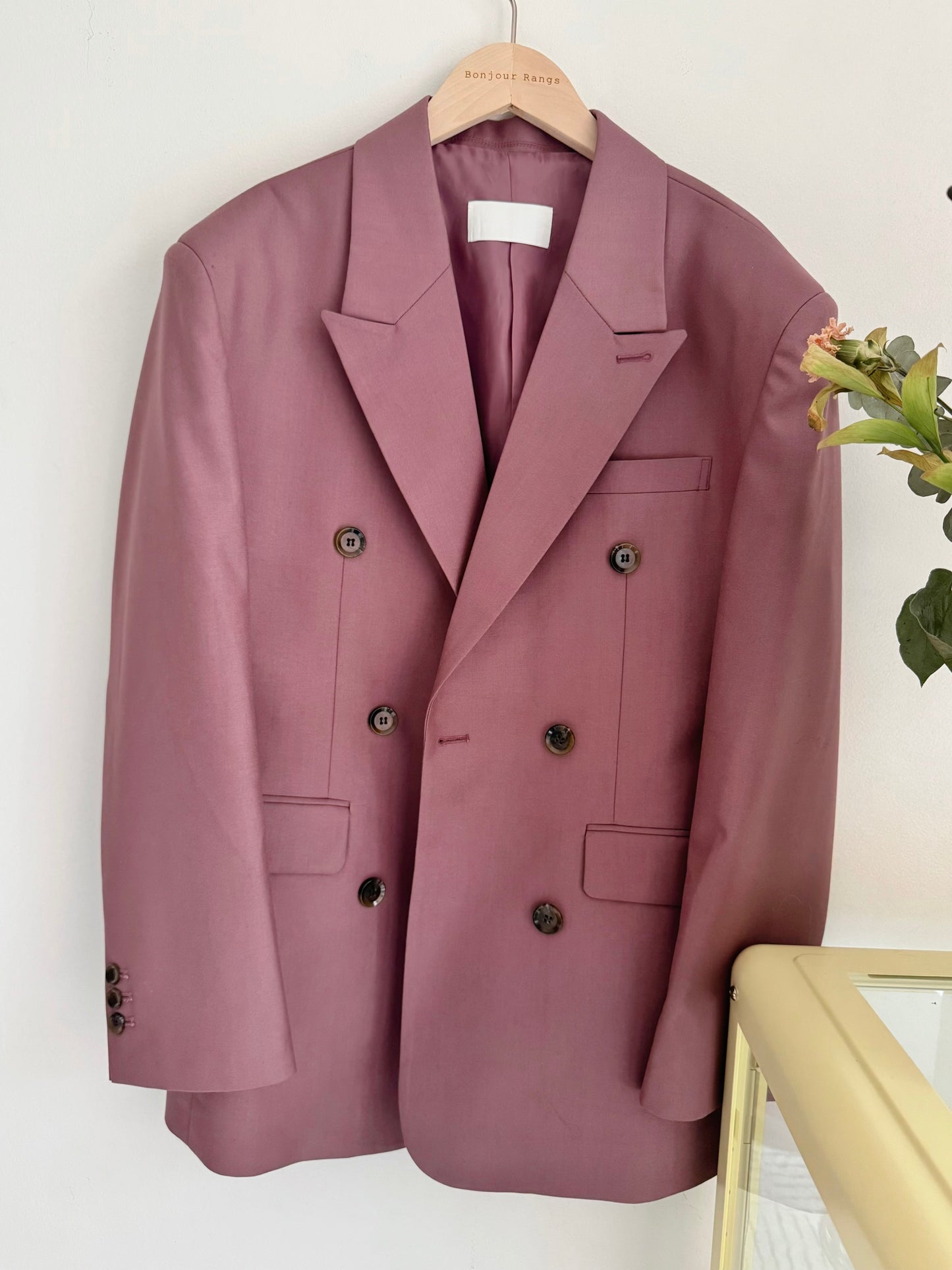 oversized double breasted blazer (pink,khaki,navy)