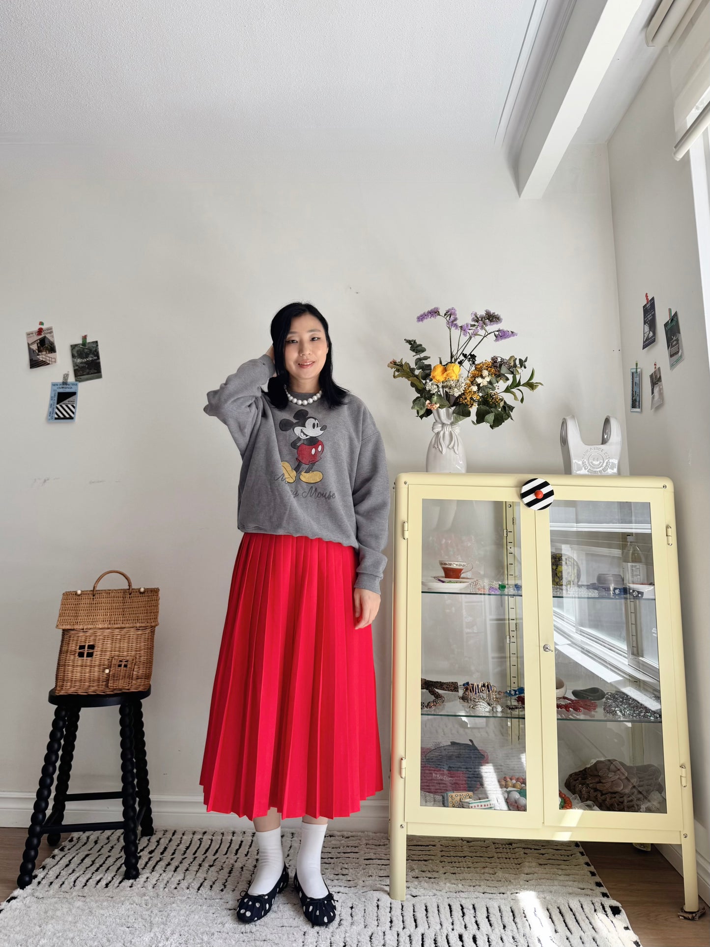 Vintage Micky Sweatshirt (Gray,Navy,beige)