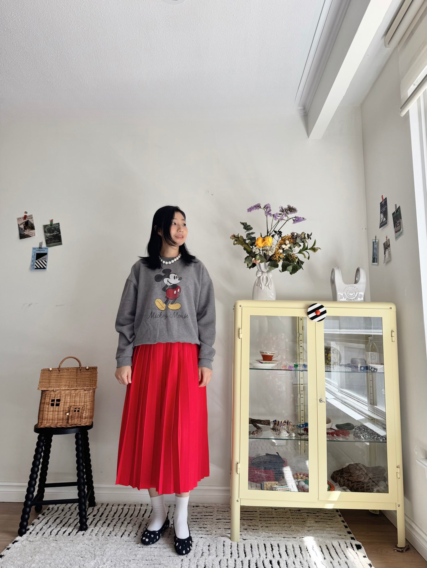 Vintage Micky Sweatshirt (Gray,Navy,beige)