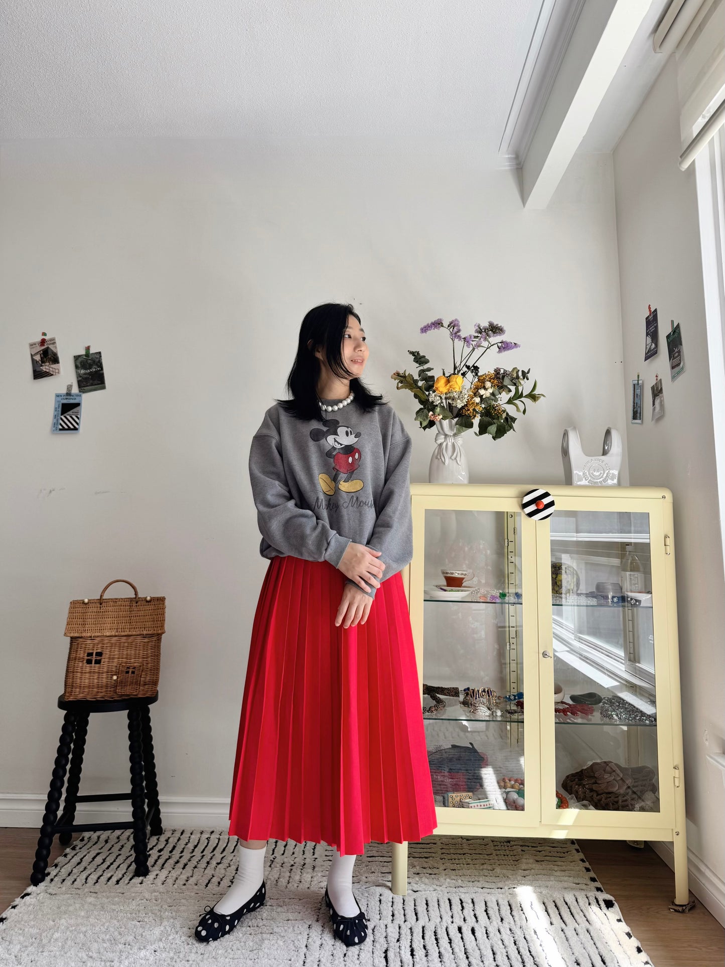Vintage Micky Sweatshirt (Gray,Navy,beige)