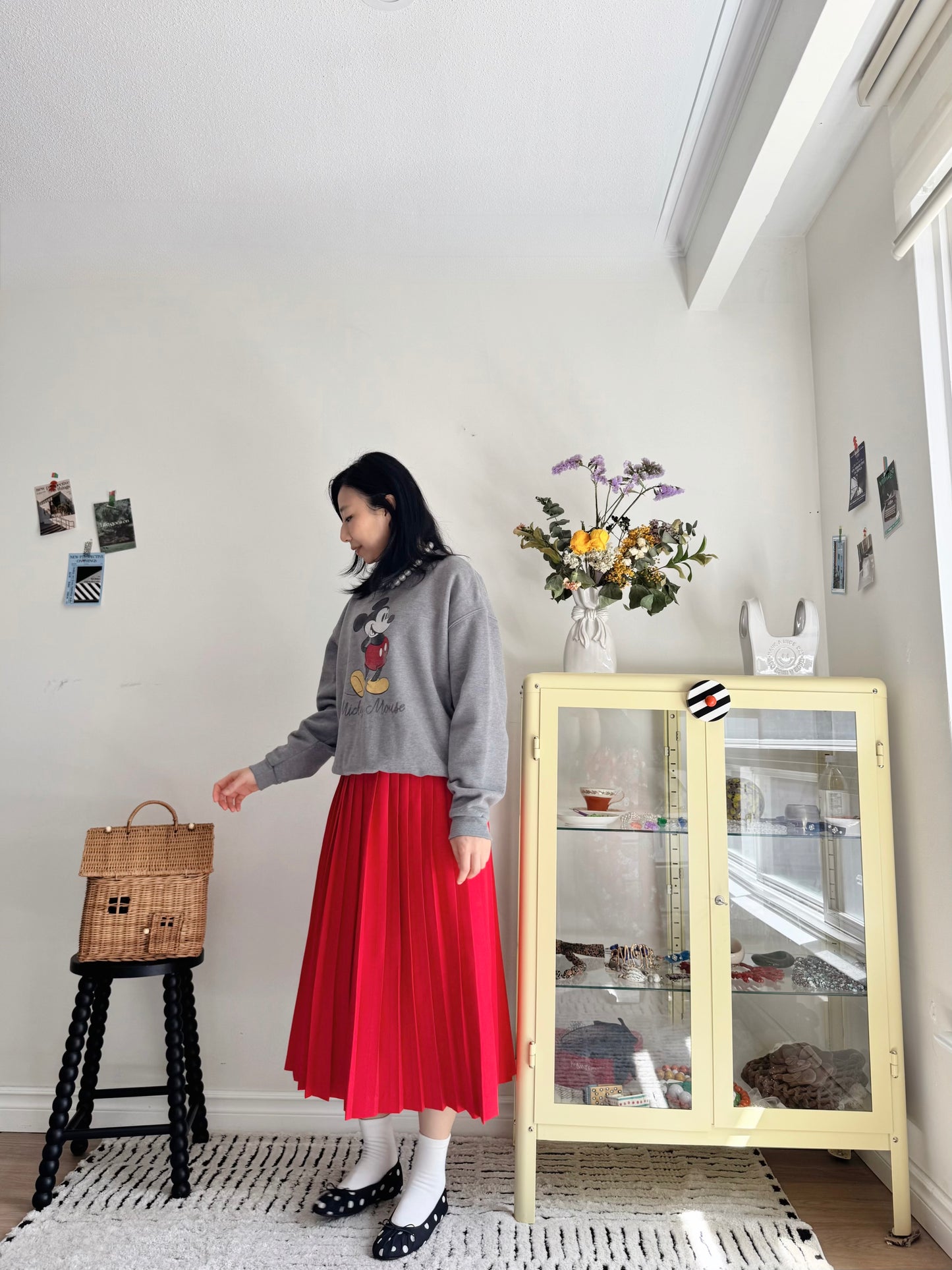Vintage Micky Sweatshirt (Gray,Navy,beige)