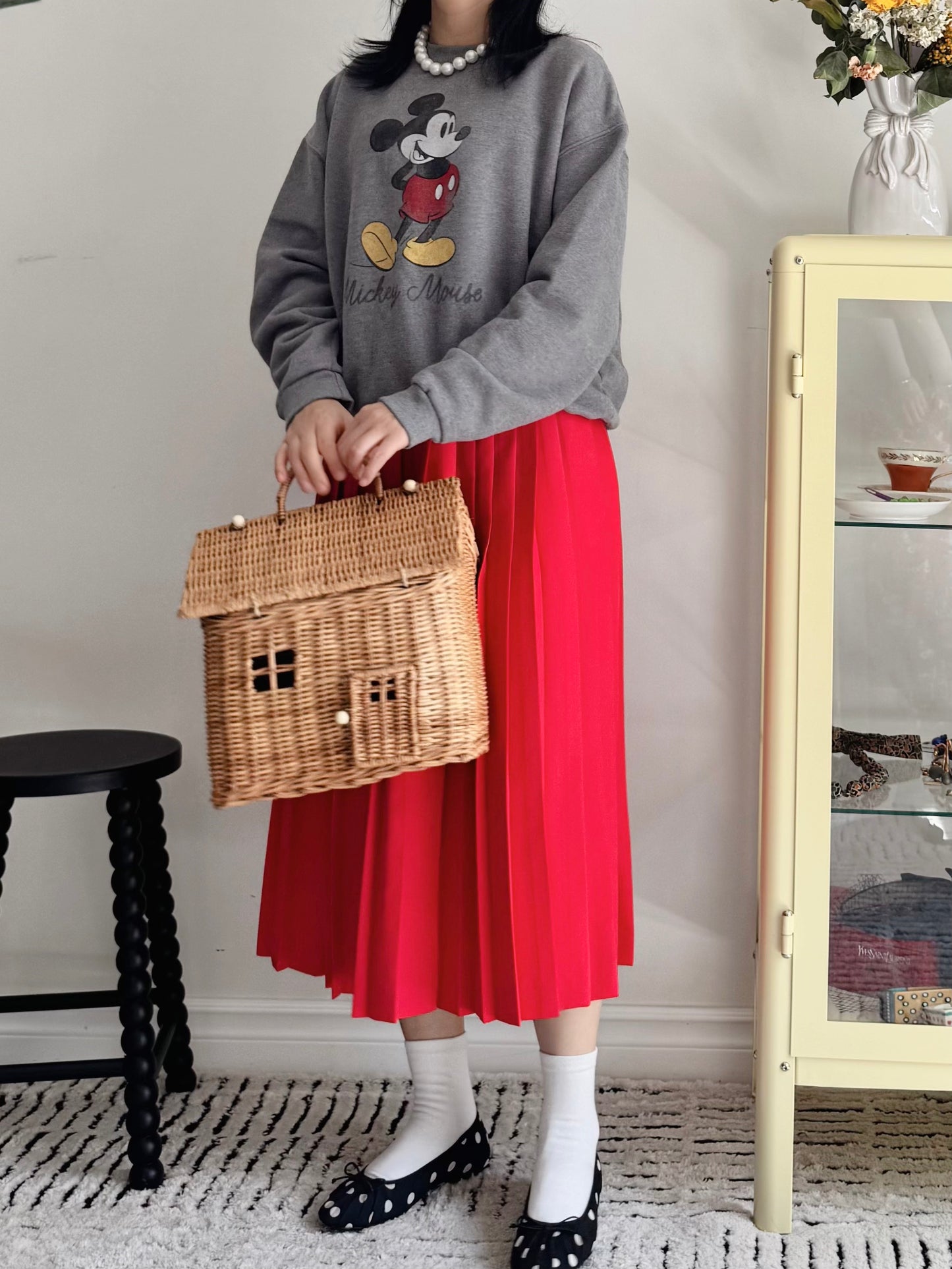 Vintage Micky Sweatshirt (Gray,Navy,beige)