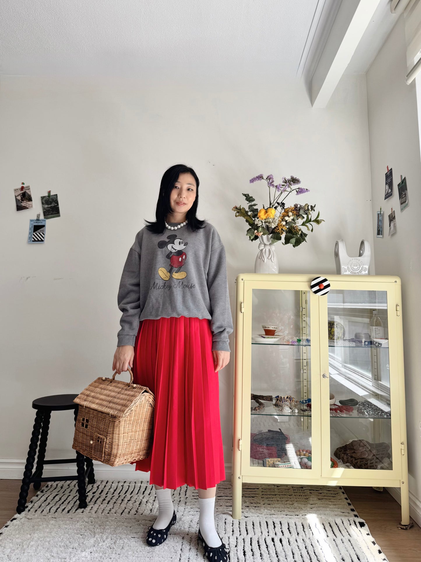 Vintage Micky Sweatshirt (Gray,Navy,beige)
